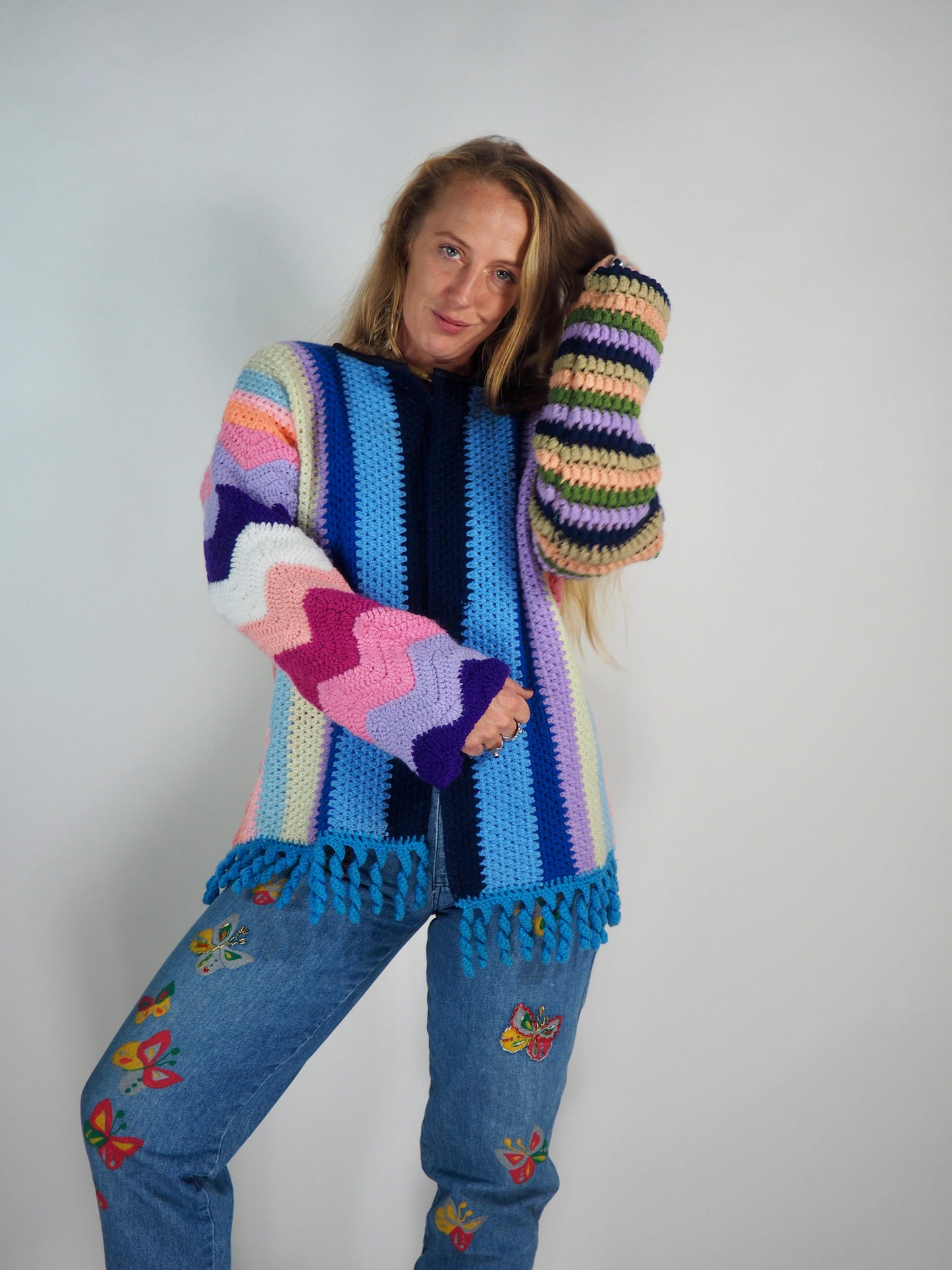 Vintage 1970s Crochet Patchwork jacket