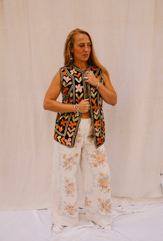 Up-cycled Floral Wide Leg Pants by Vagabond Ibiza