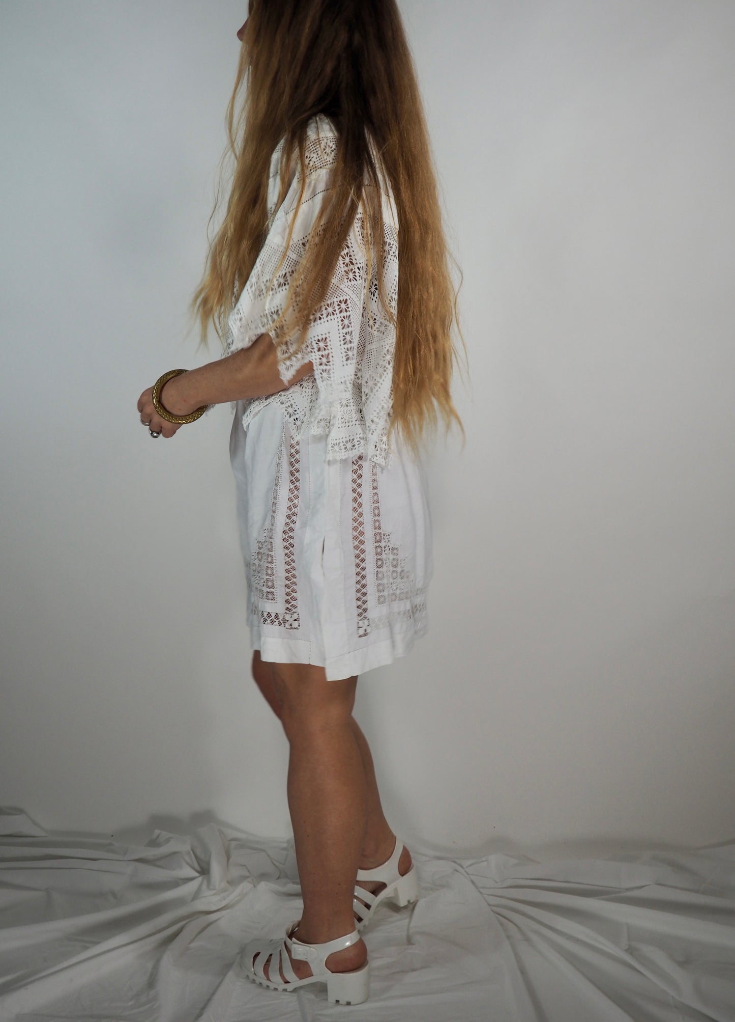 Handmade Upcycled Vintage French Cotton Skirt by Vagabond Ibiza