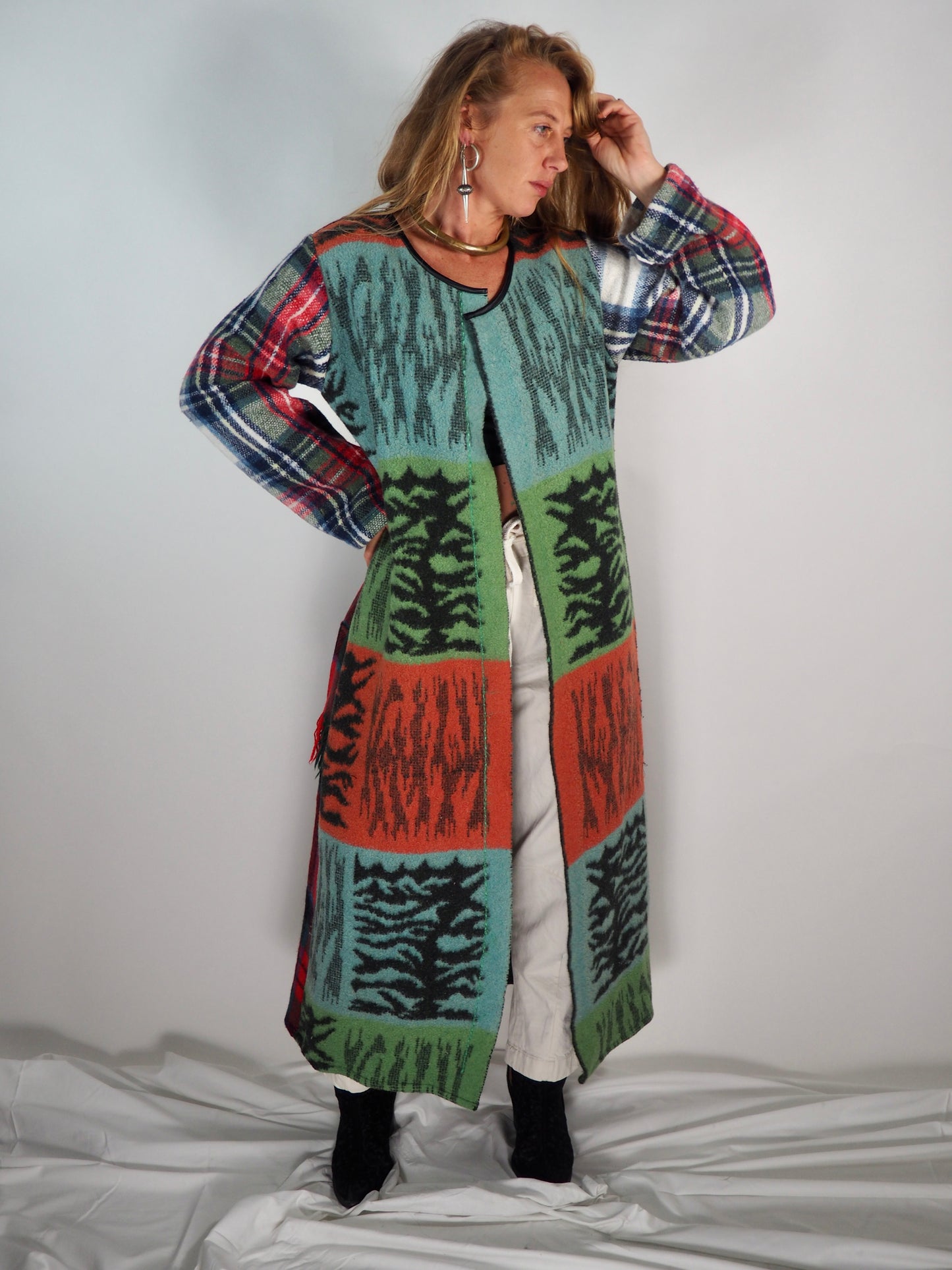 Vintage 1970s Upcycled Wool Blanket Coat by Vagabond Ibiza