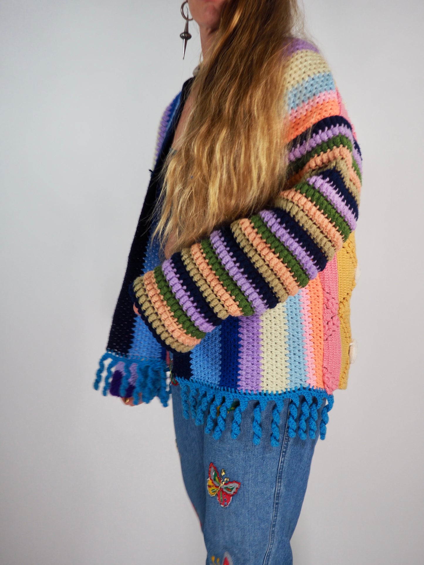 Vintage 1970s Crochet Patchwork jacket