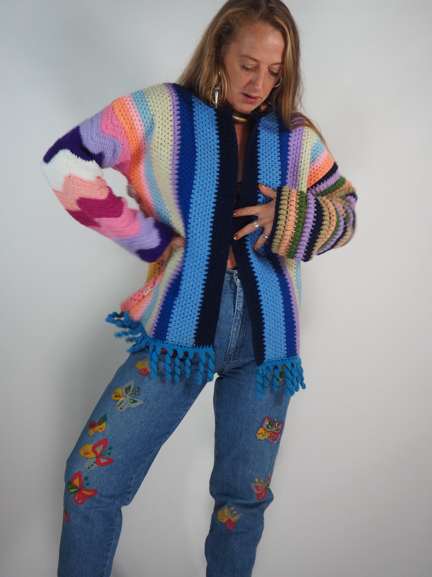 Vintage 1970s Crochet Patchwork jacket