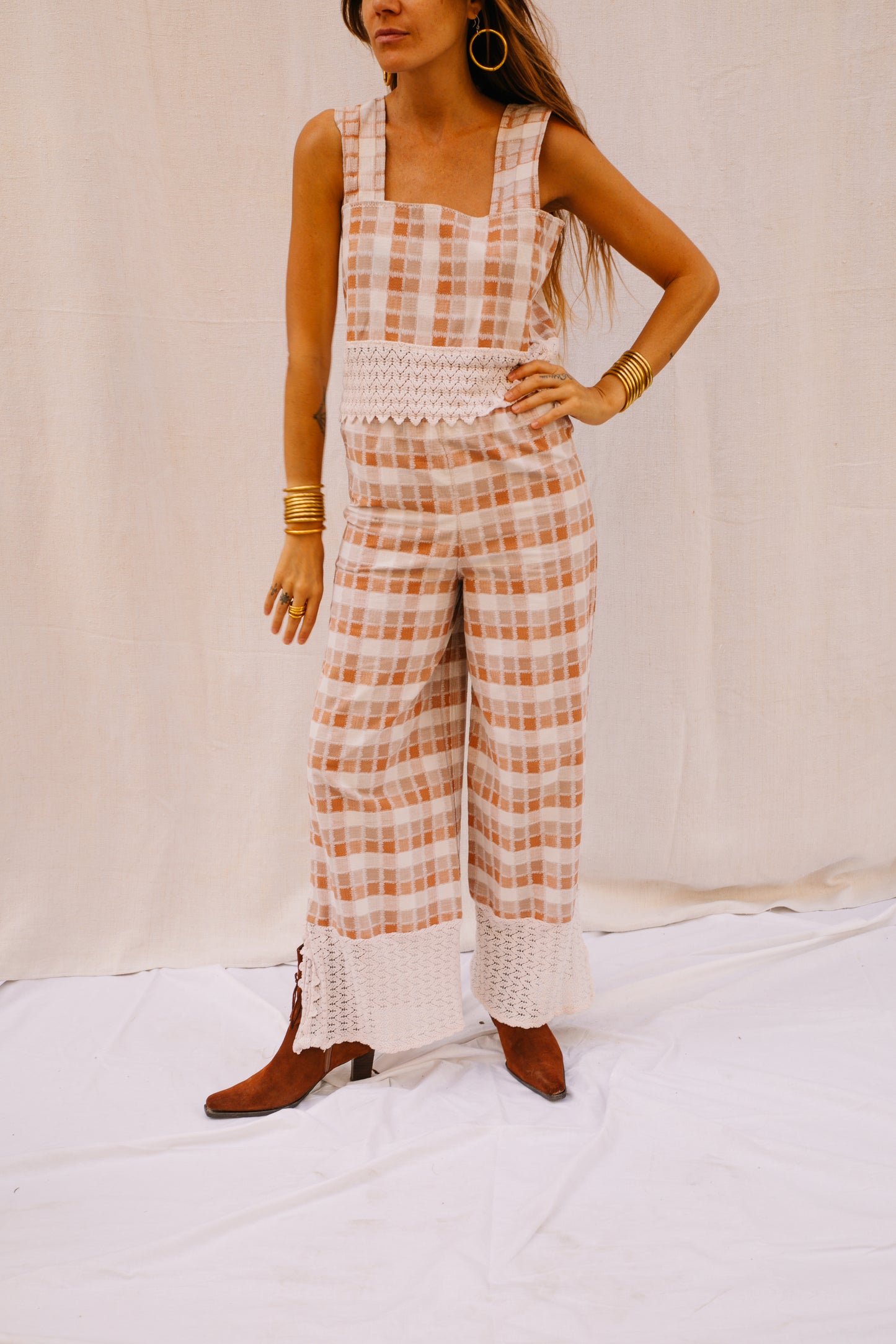 Handmade Two-Piece cotton Set with Lace Detailing by Vagabond Ibiza