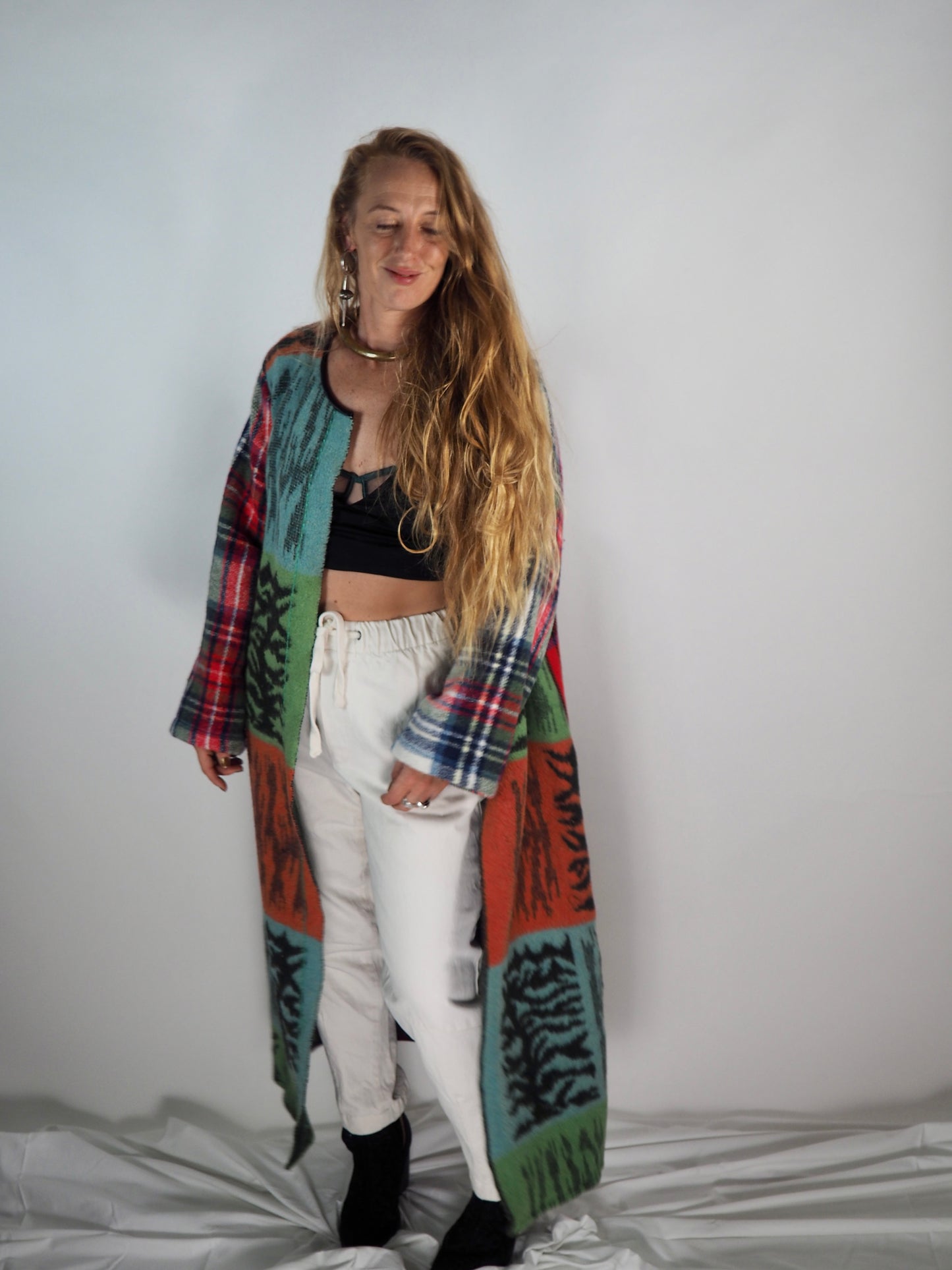 Vintage 1970s Upcycled Wool Blanket Coat by Vagabond Ibiza