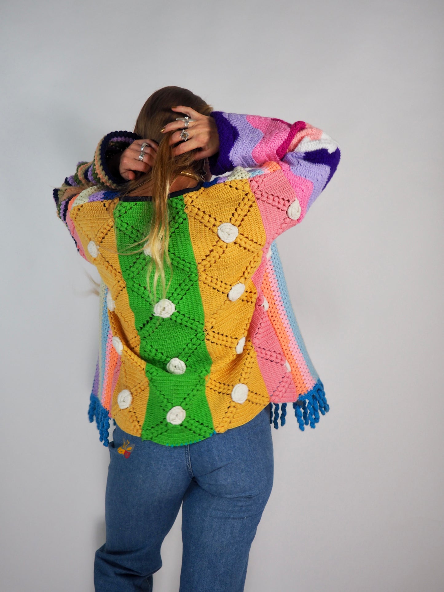 Vintage 1970s Crochet Patchwork jacket