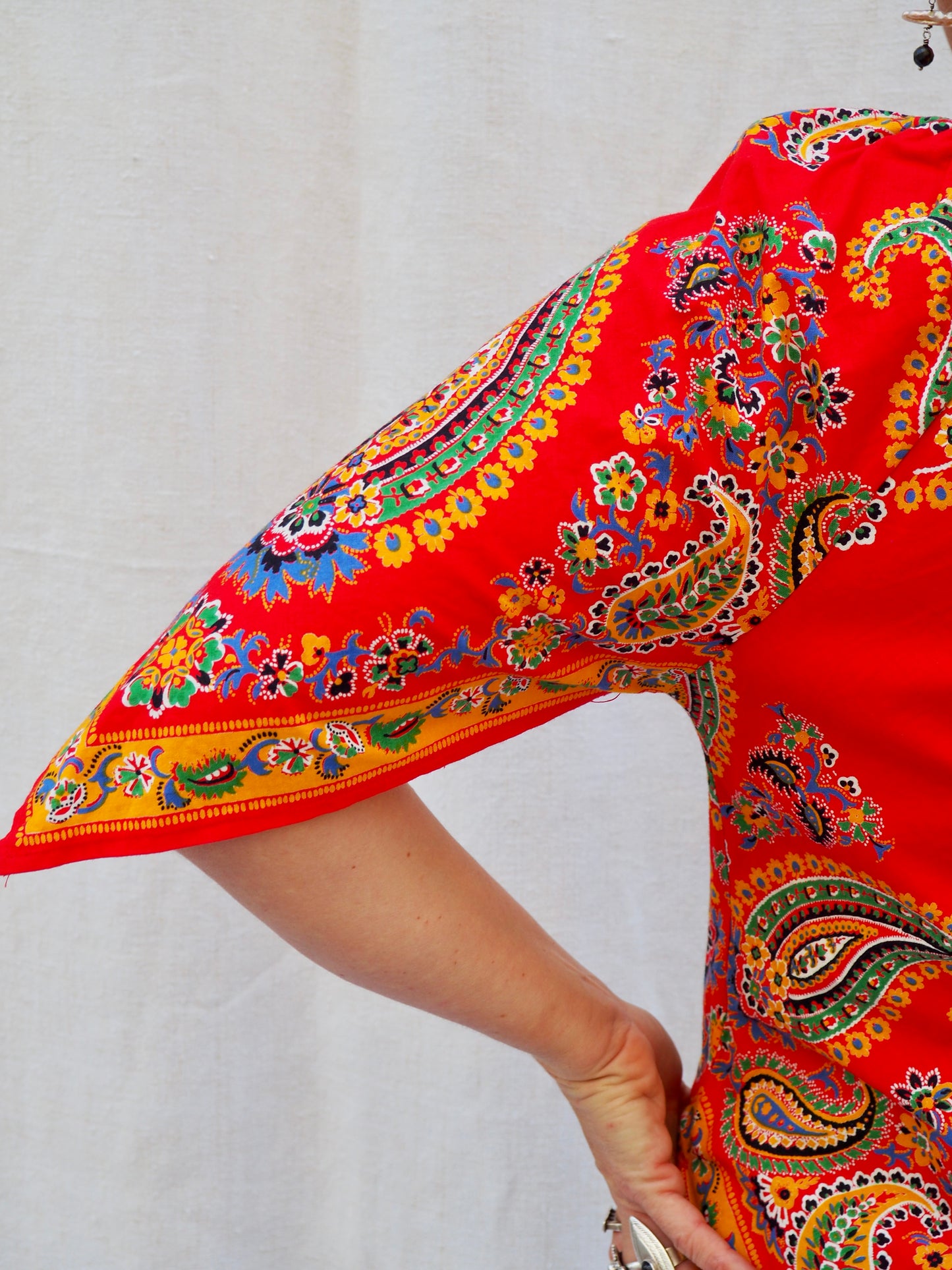 Upcycled 1970s Vintage Paisley Scarf Top – Handmade by Vagabond Ibiza