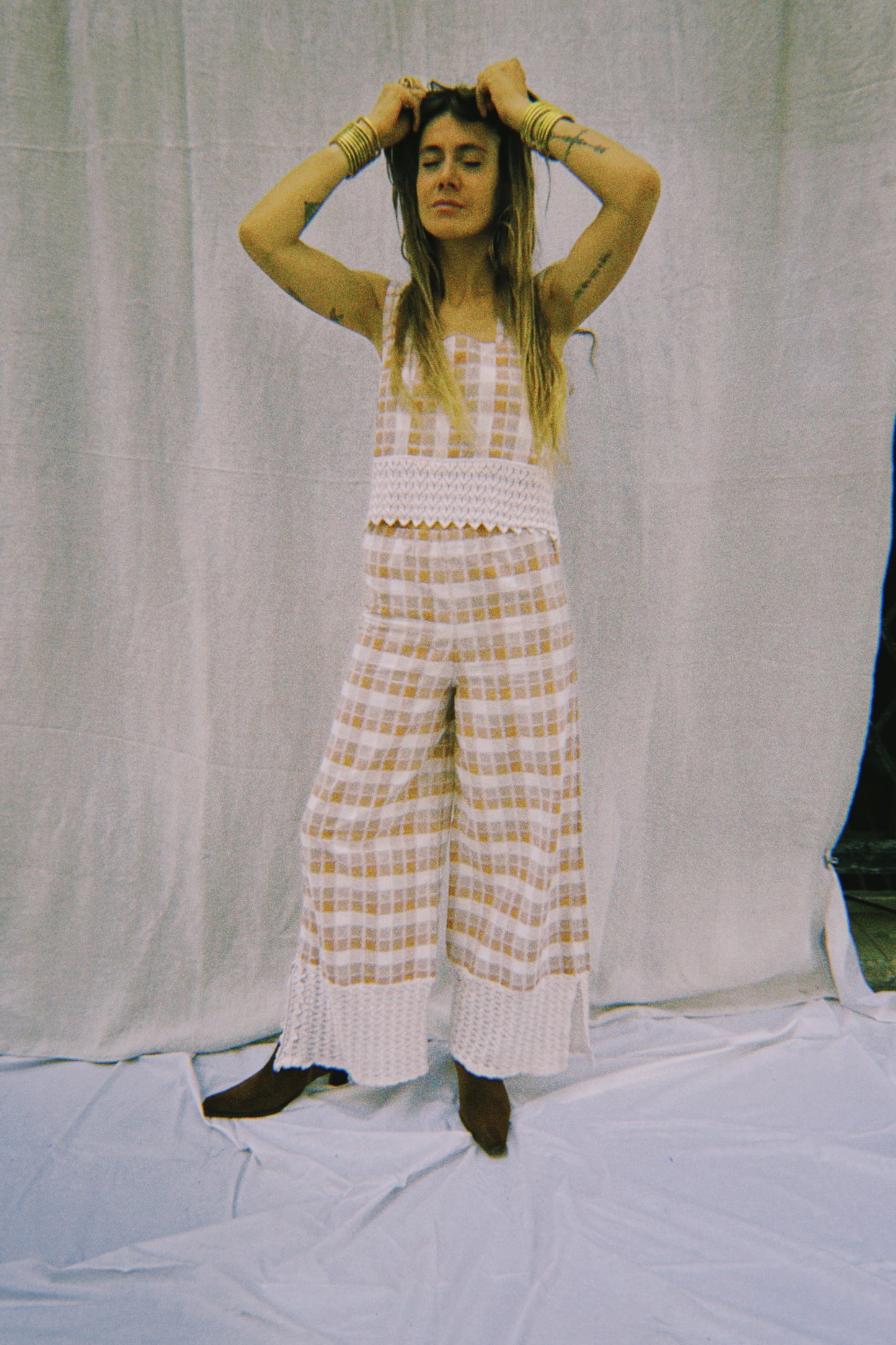 Handmade Two-Piece cotton Set with Lace Detailing by Vagabond Ibiza