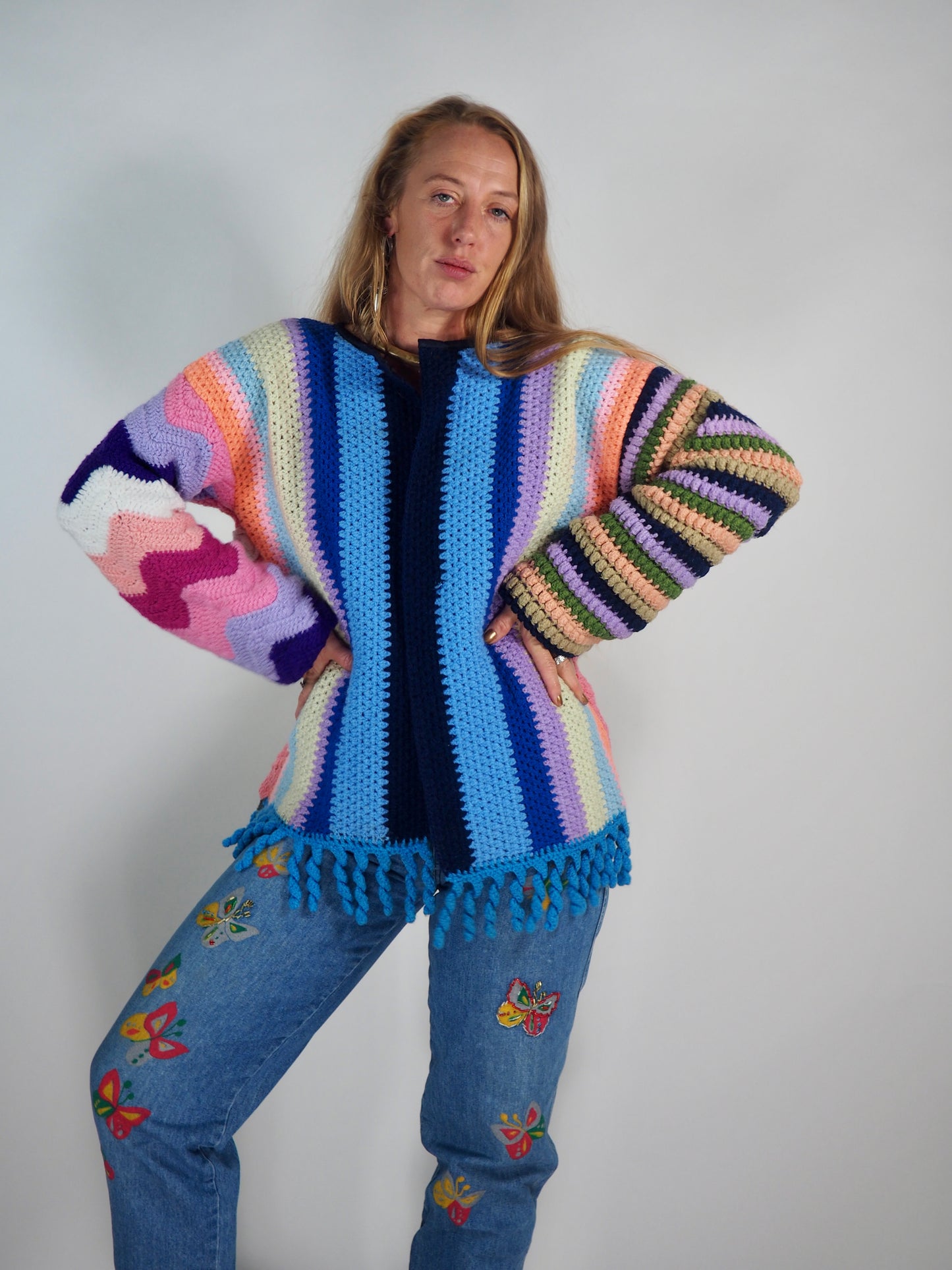 Vintage 1970s Crochet Patchwork jacket