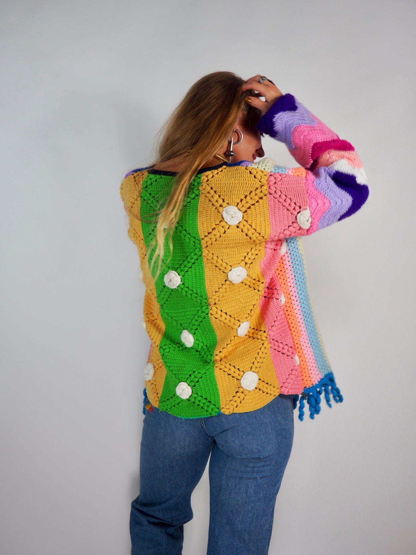 Vintage 1970s Crochet Patchwork jacket