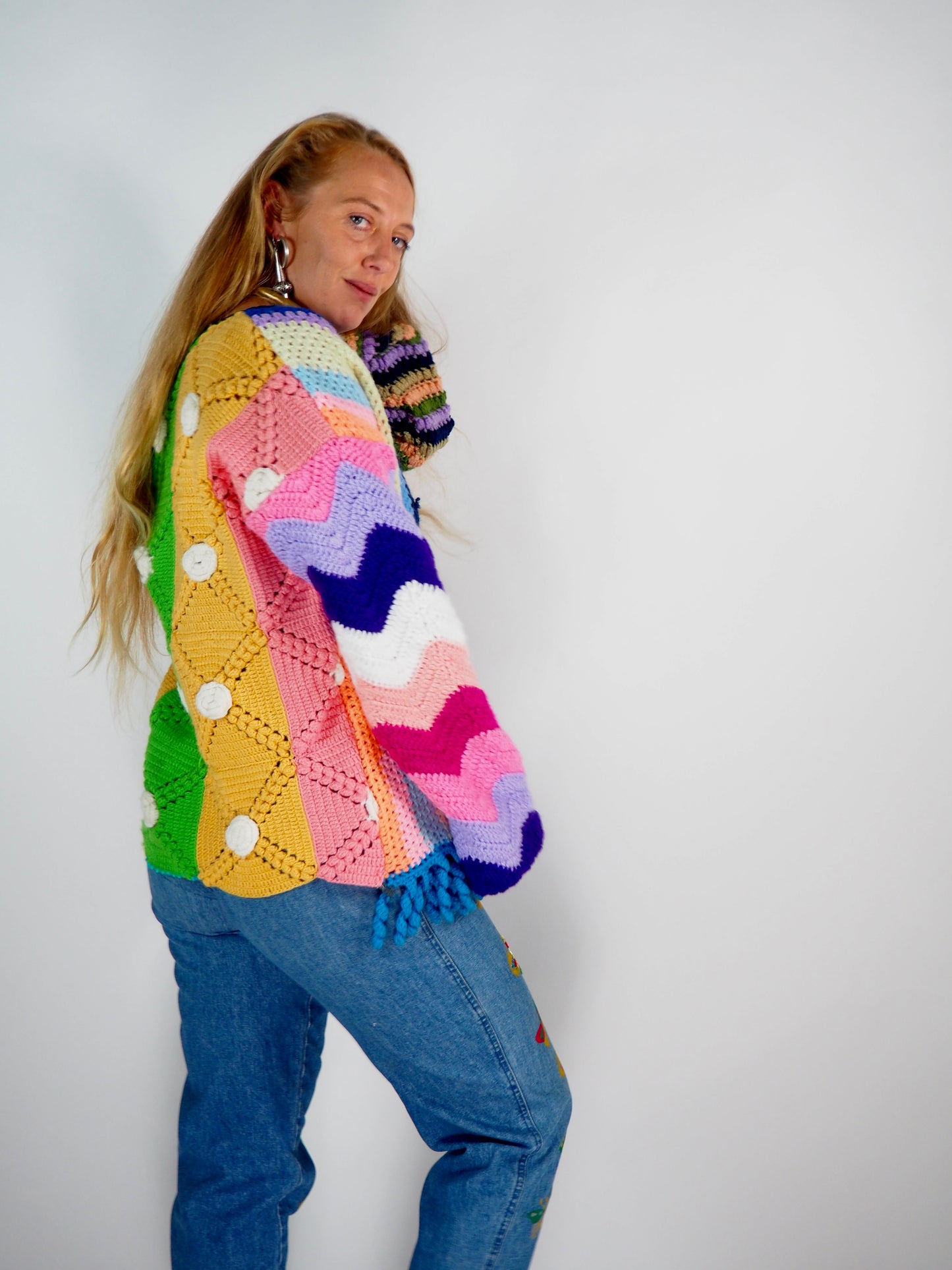 Vintage 1970s Crochet Patchwork jacket