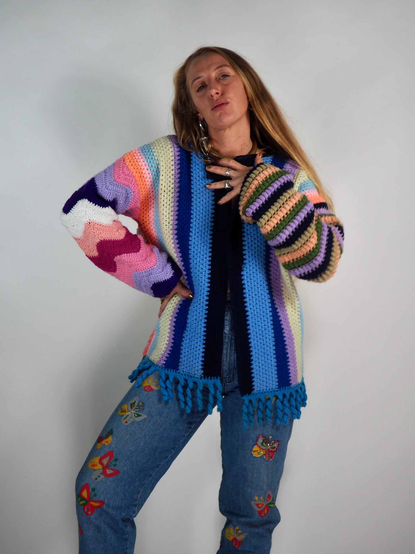 Vintage 1970s Crochet Patchwork jacket