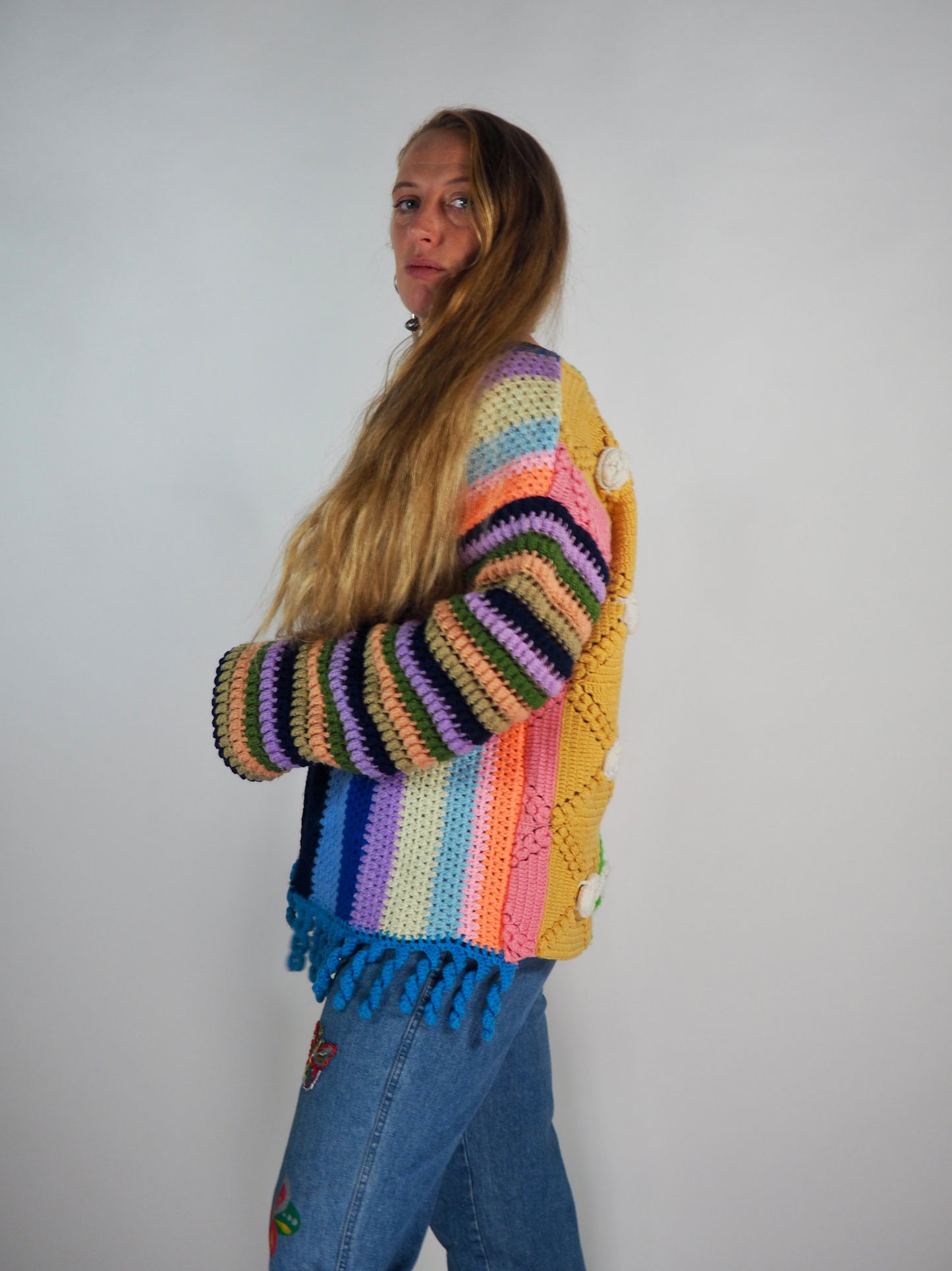 Vintage 1970s Crochet Patchwork jacket