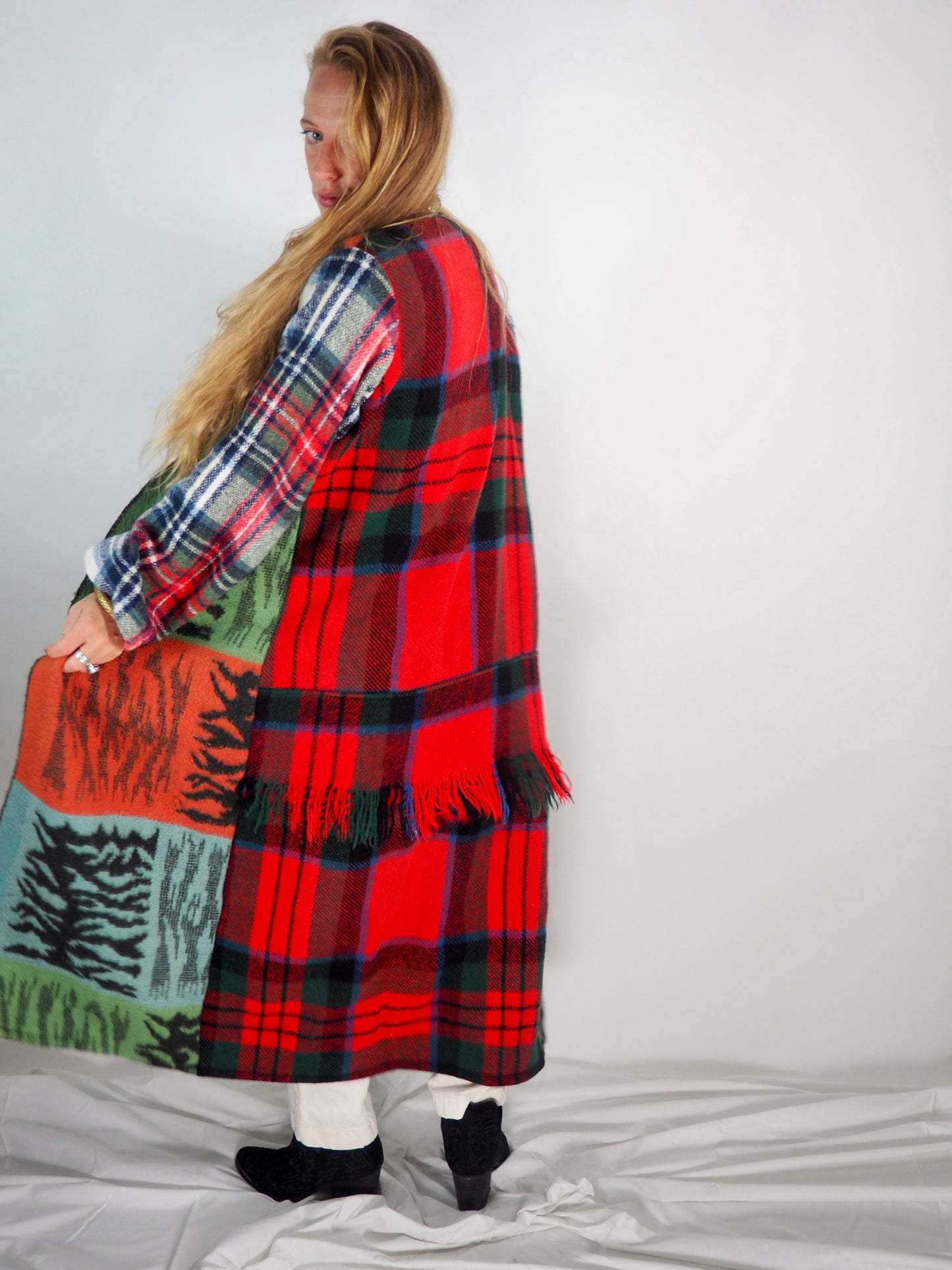 Vintage 1970s Upcycled Wool Blanket Coat by Vagabond Ibiza