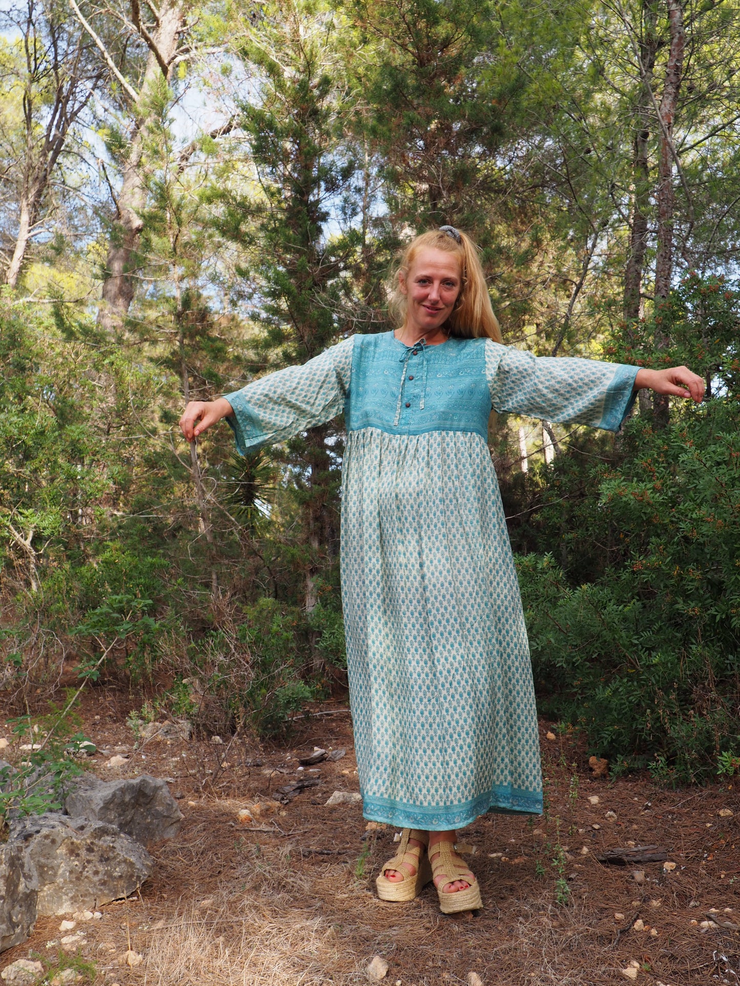 Vintage Indian sari dress up-cycled by Vagabond Ibiza