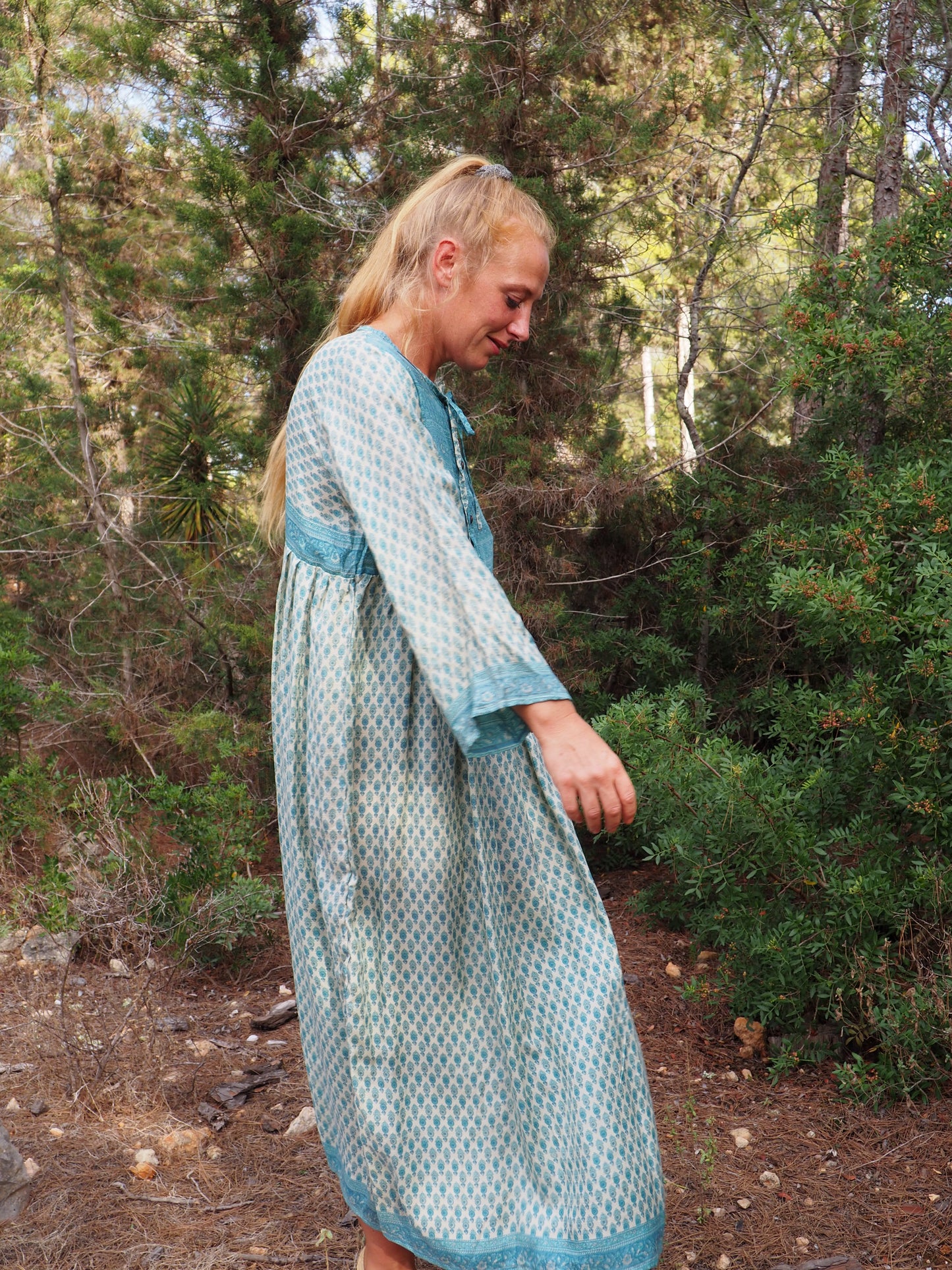 Vintage Indian sari dress up-cycled by Vagabond Ibiza