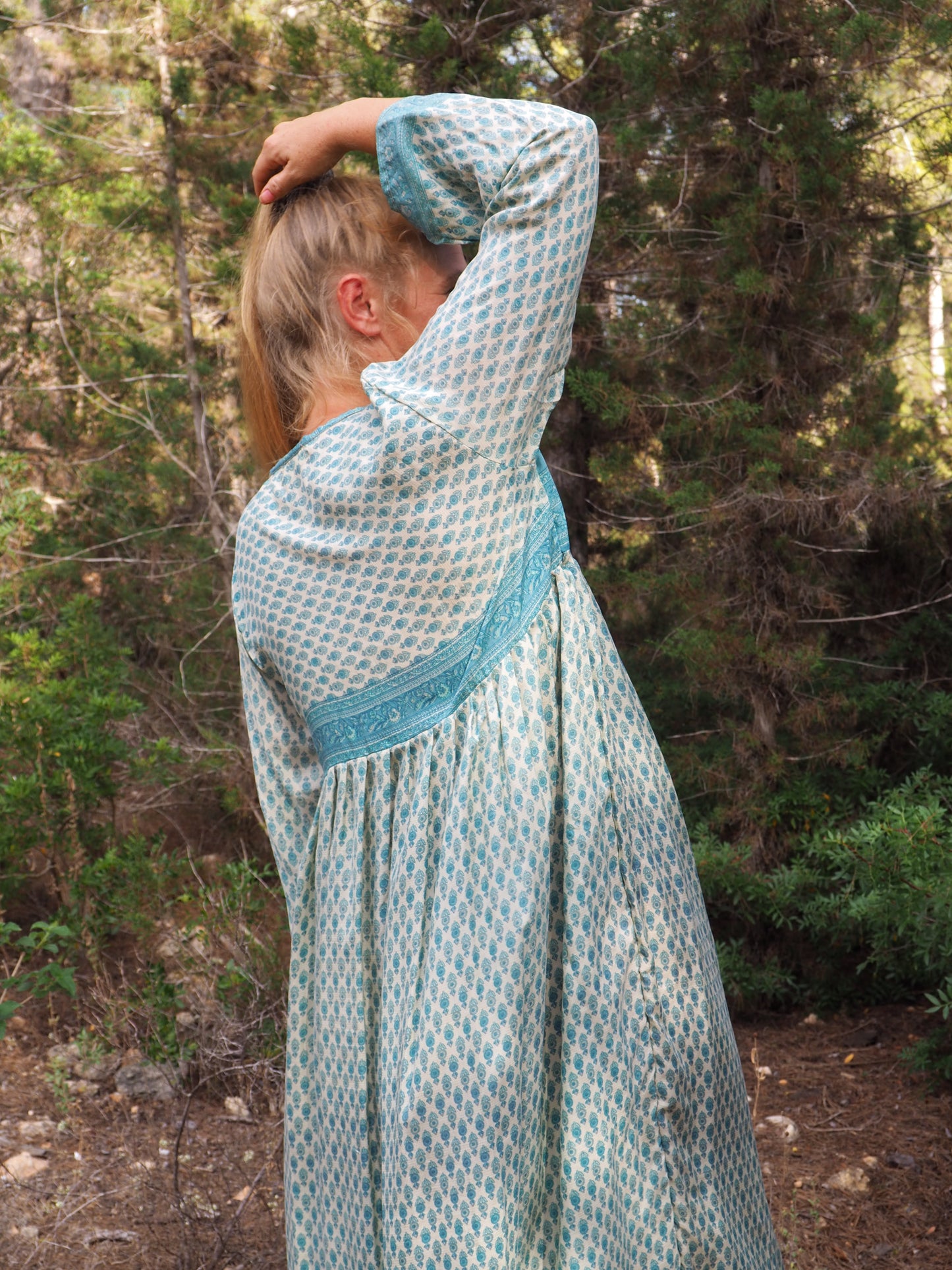 Vintage Indian sari dress up-cycled by Vagabond Ibiza