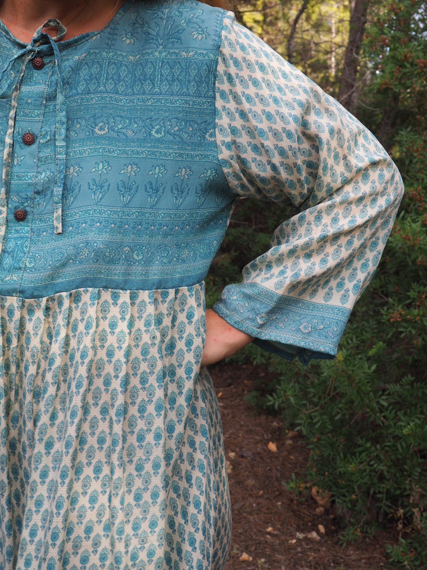 Vintage Indian sari dress up-cycled by Vagabond Ibiza