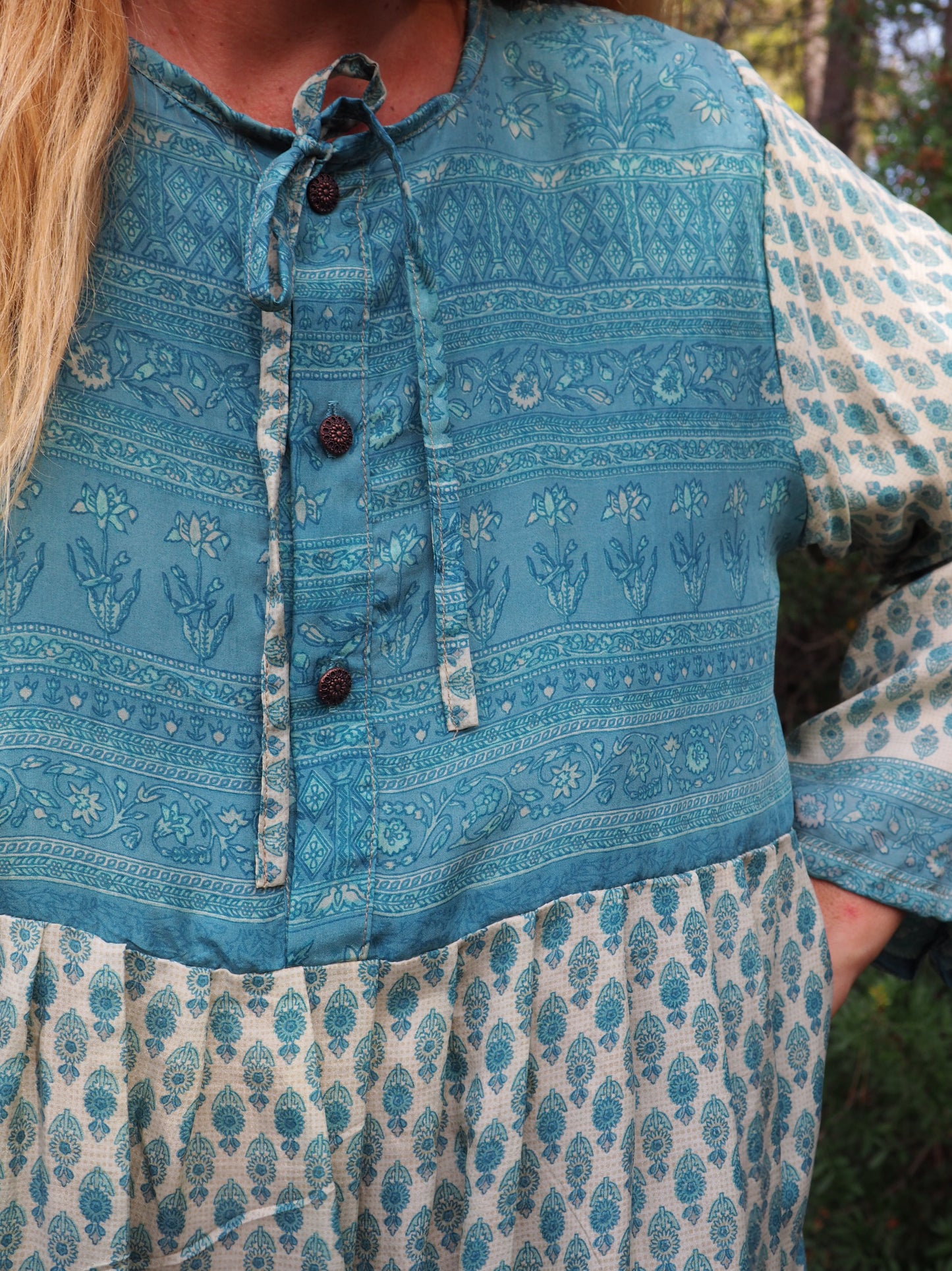Vintage Indian sari dress up-cycled by Vagabond Ibiza