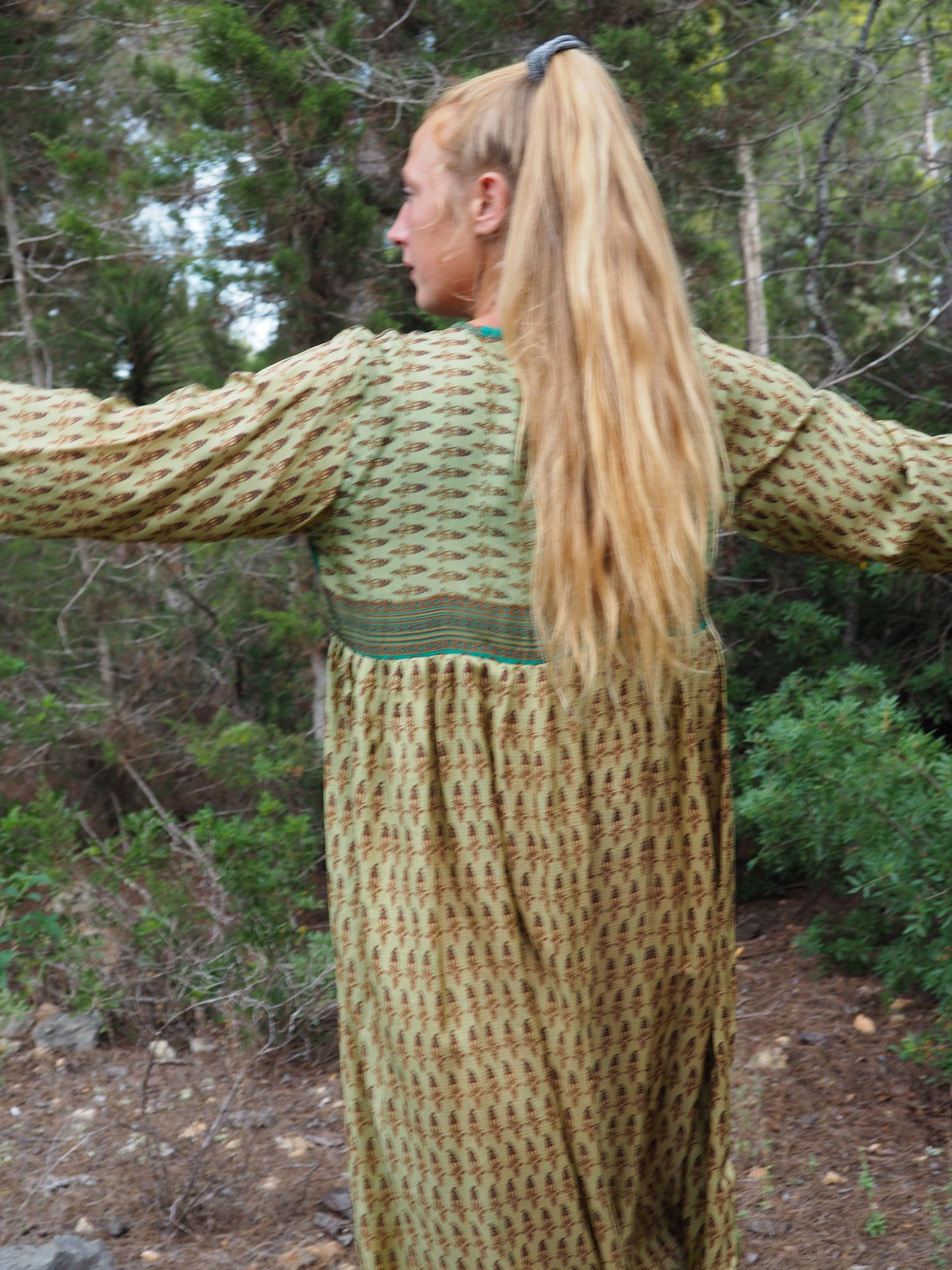 Vintage Indian sari dress up-cycled by Vagabond Ibiza