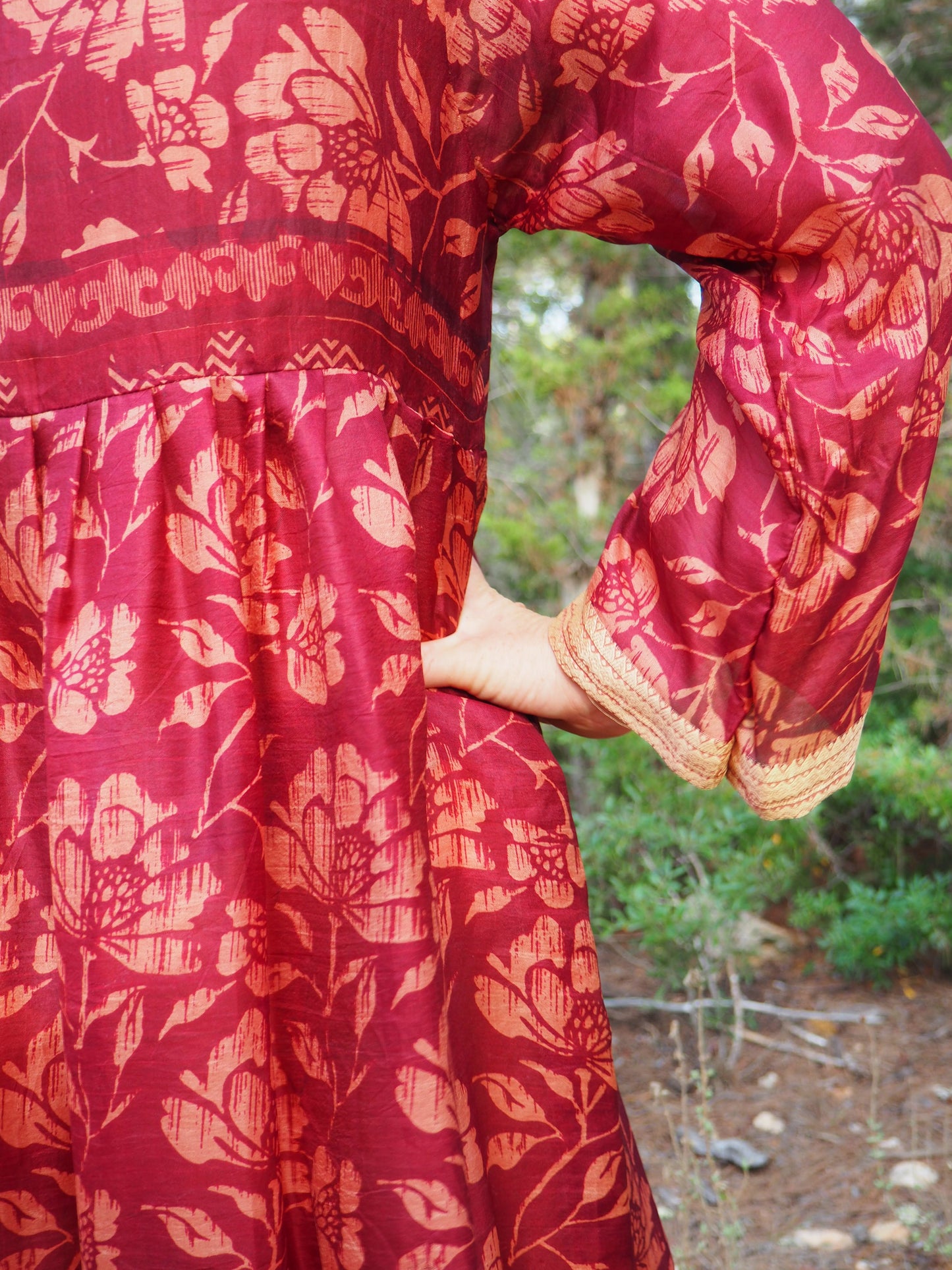 Vintage Indian sari dress up-cycled by Vagabond Ibiza