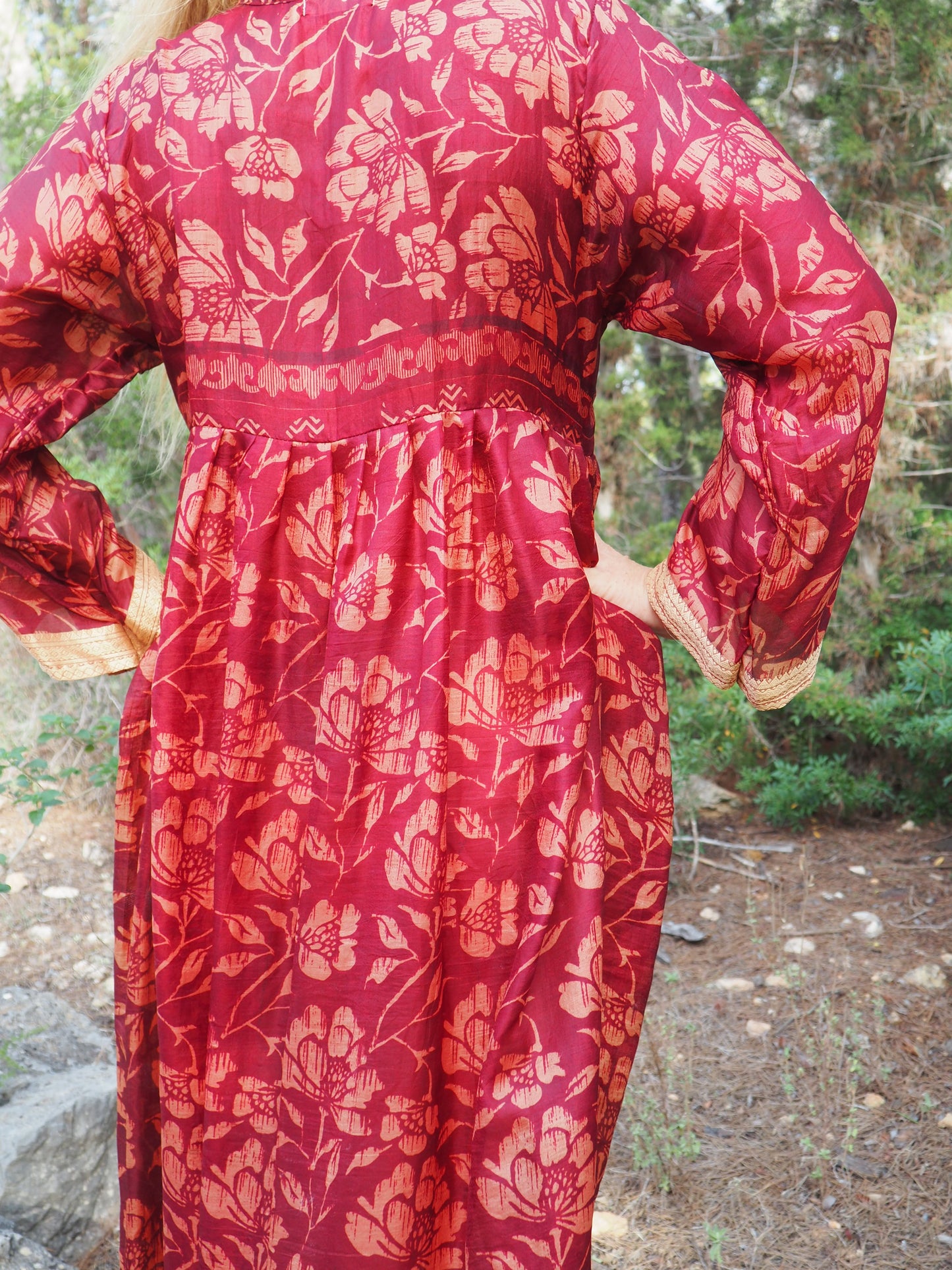 Vintage Indian sari dress up-cycled by Vagabond Ibiza