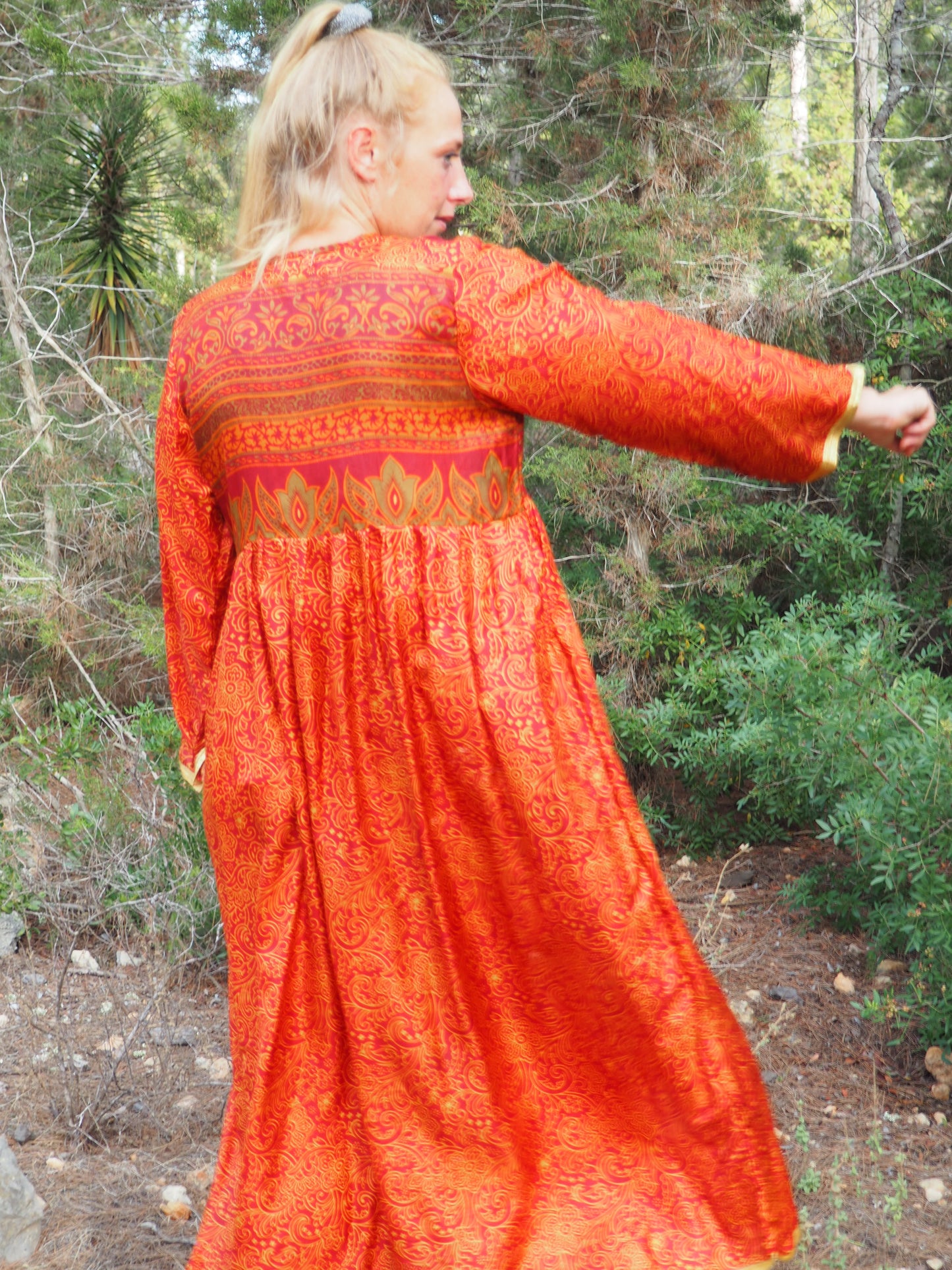 Vintage Indian sari dress up-cycled by Vagabond Ibiza