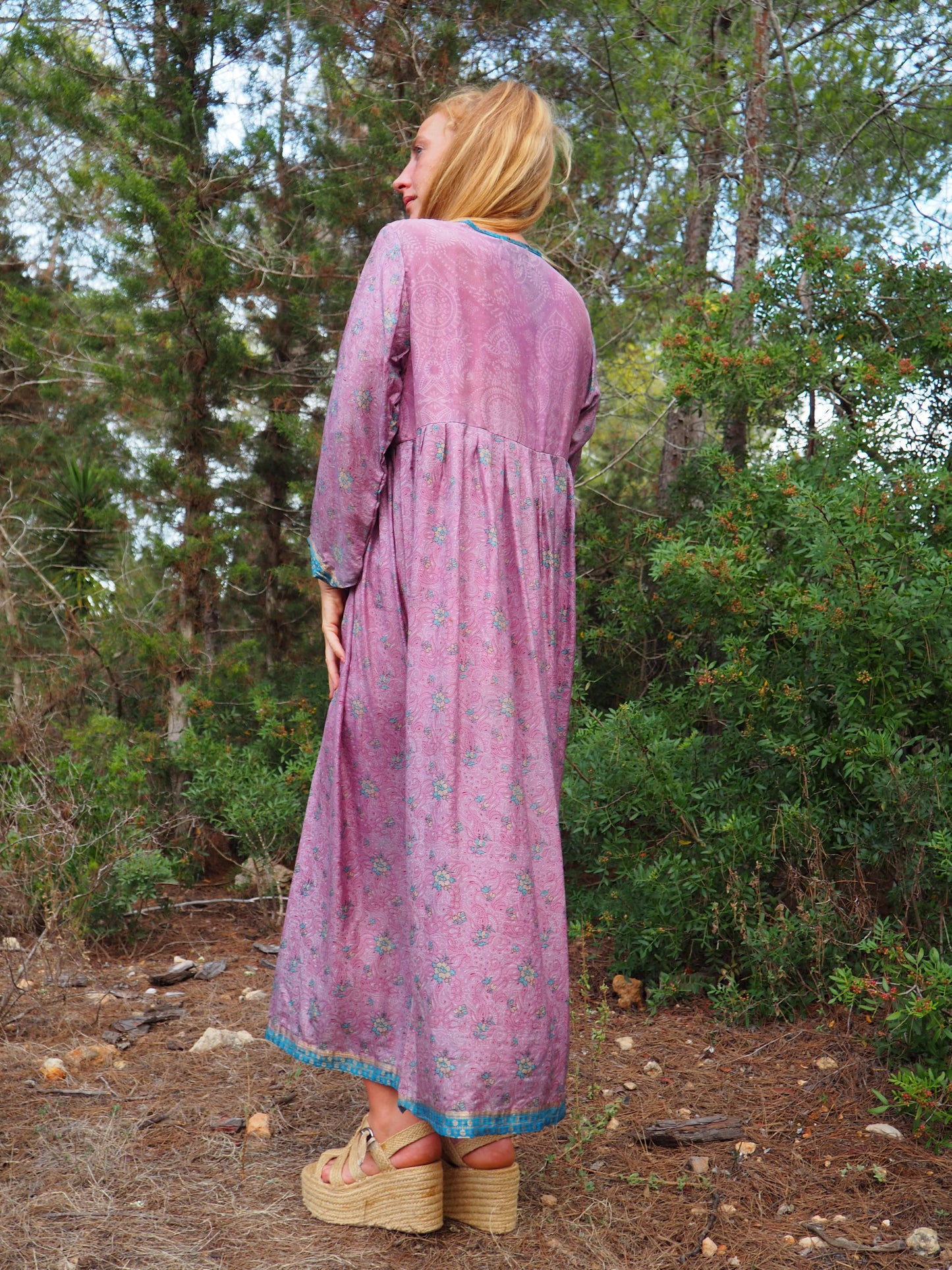 Vintage Indian sari dress up-cycled by Vagabond Ibiza