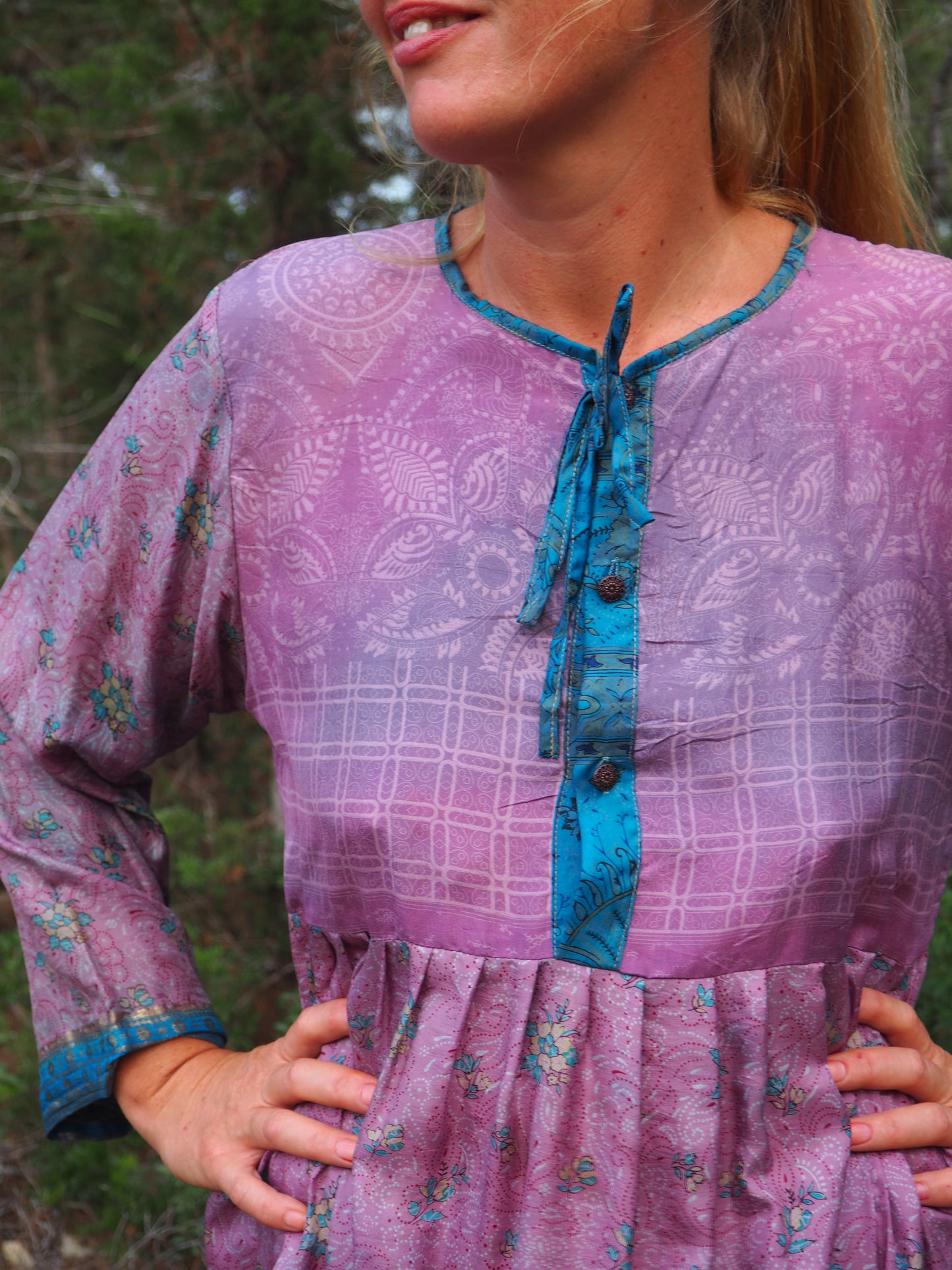 Vintage Indian sari dress up-cycled by Vagabond Ibiza