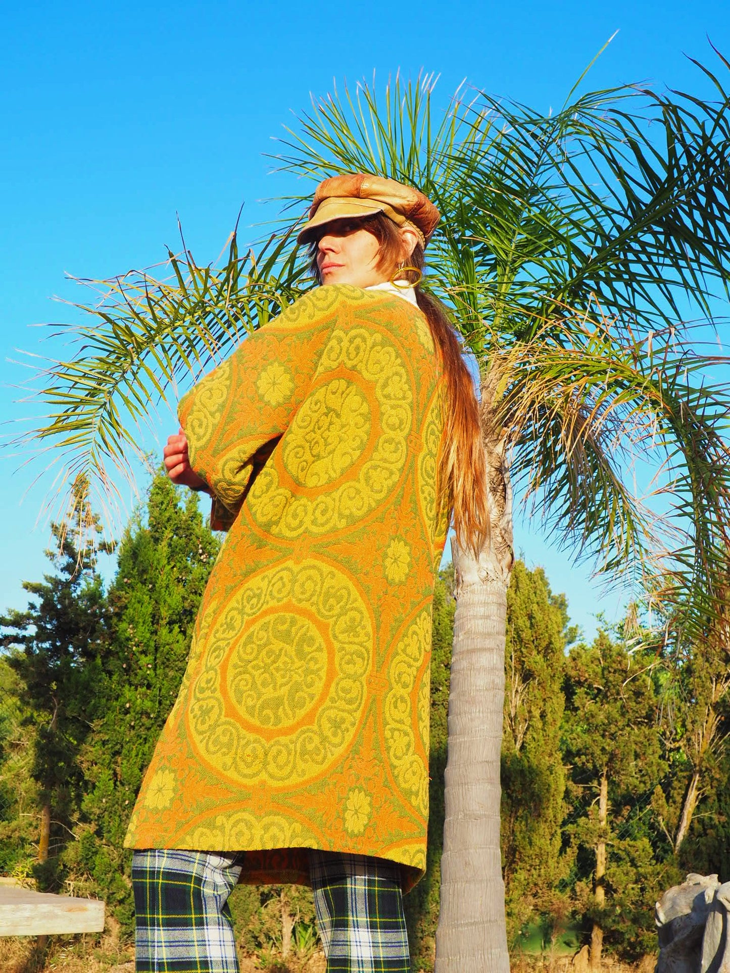 Original Vintage 1970’s cotton curtain fabric up-cycled jacket by Vagabond Ibiza