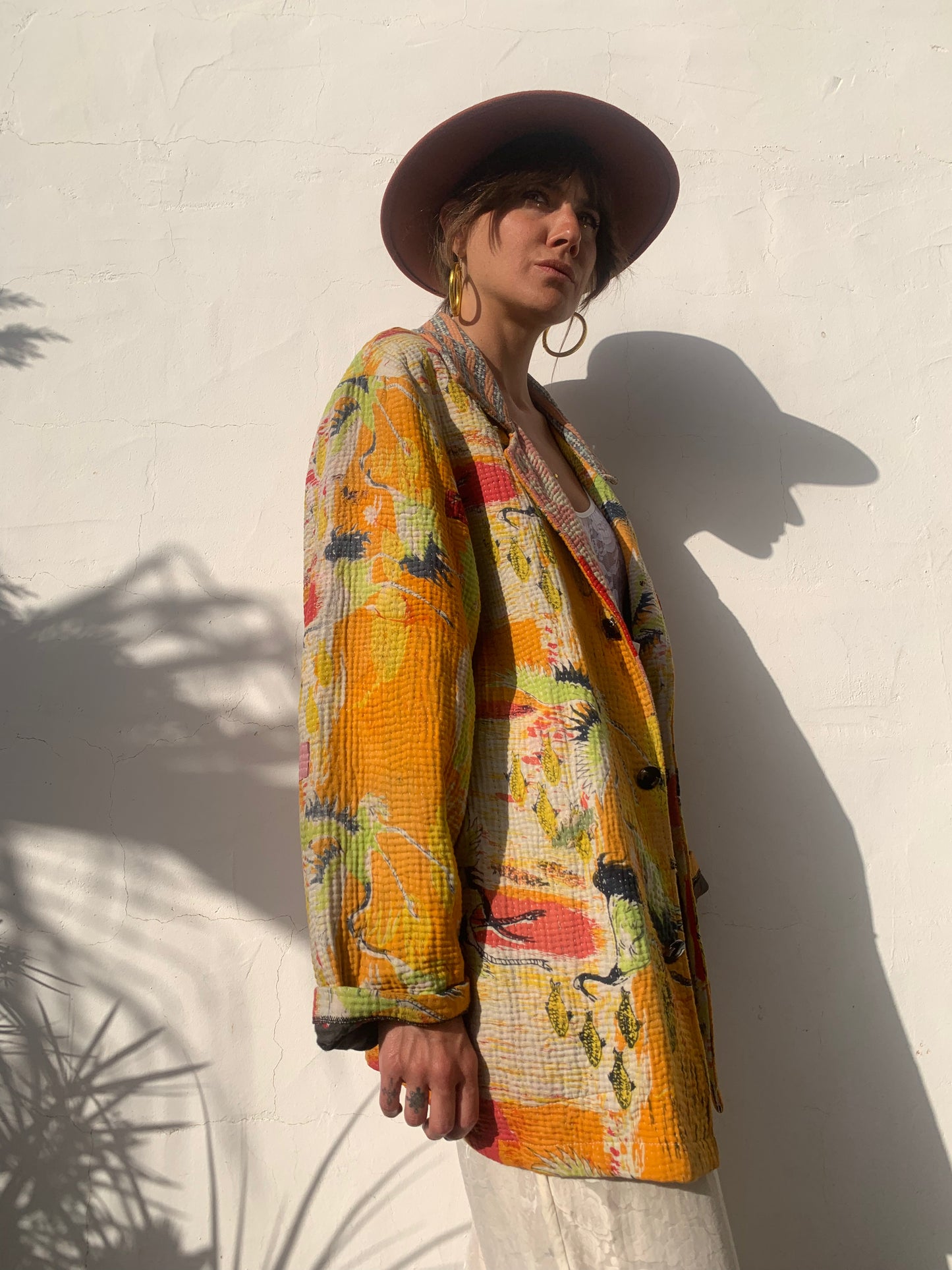 colourful waistcoat, Vintage Crochet Jacket, up cycled jacket , handmade jacket, striped jacket , vintage jacket, 1970s jacket , long waistcoat, slow fashion , sustainable fashion, vintage shop, ibiza vintage shop, ibiza style, bohemian jacket, boho jacket, colourful jacket, festival jacket, hippie style, 70s clothing, original vintage, recycled fashion brand, sustainable fashion brand, slow fashion brand, rainbow fashion, knitted jacket, woven jacket, winter jacket, crochet jumper, vintage fashion,