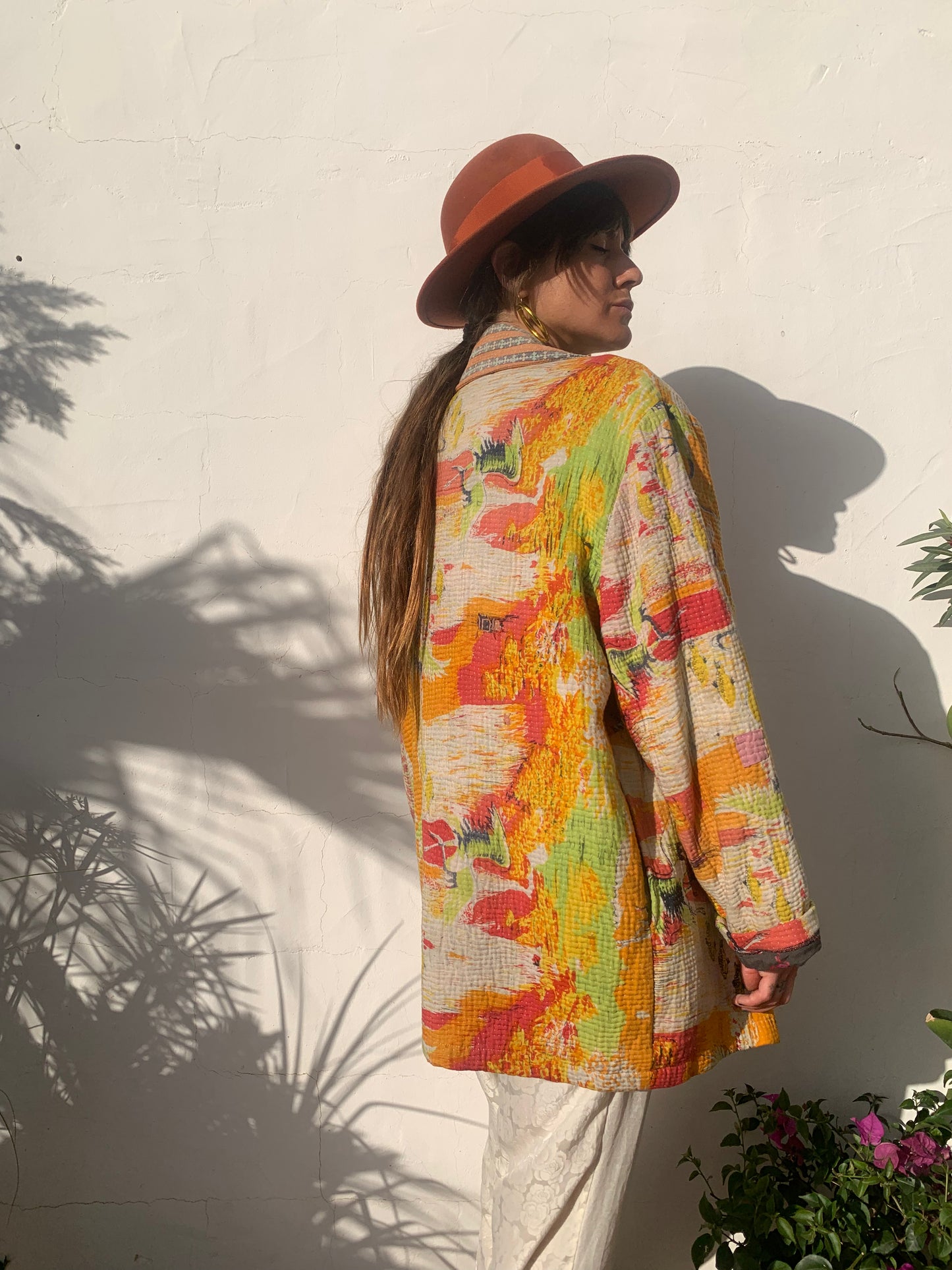 colourful waistcoat, Vintage Crochet Jacket, up cycled jacket , handmade jacket, striped jacket , vintage jacket, 1970s jacket , long waistcoat, slow fashion , sustainable fashion, vintage shop, ibiza vintage shop, ibiza style, bohemian jacket, boho jacket, colourful jacket, festival jacket, hippie style, 70s clothing, original vintage, recycled fashion brand, sustainable fashion brand, slow fashion brand, rainbow fashion, knitted jacket, woven jacket, winter jacket, crochet jumper, vintage fashion,