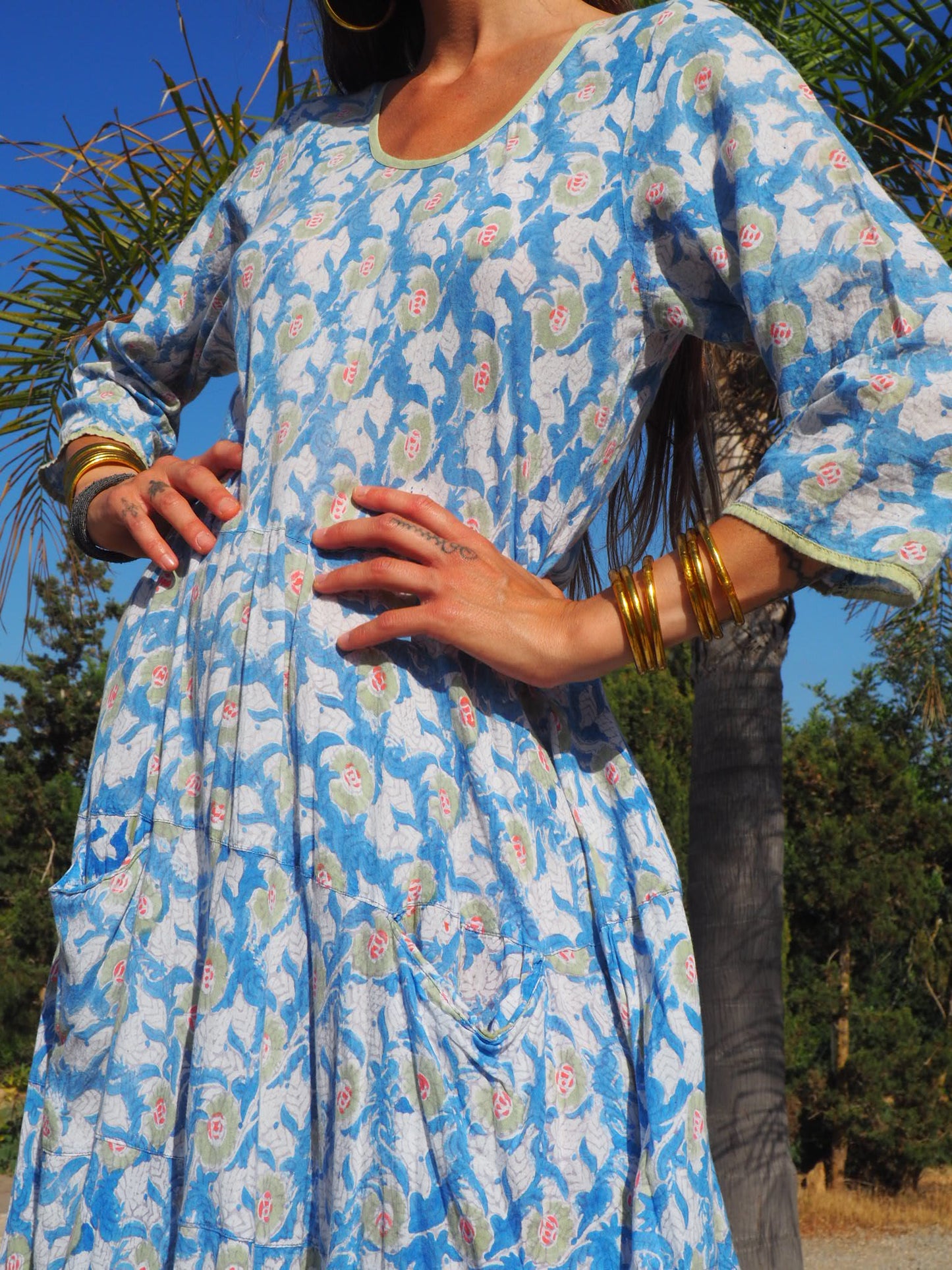 Cotton block printed indian dress