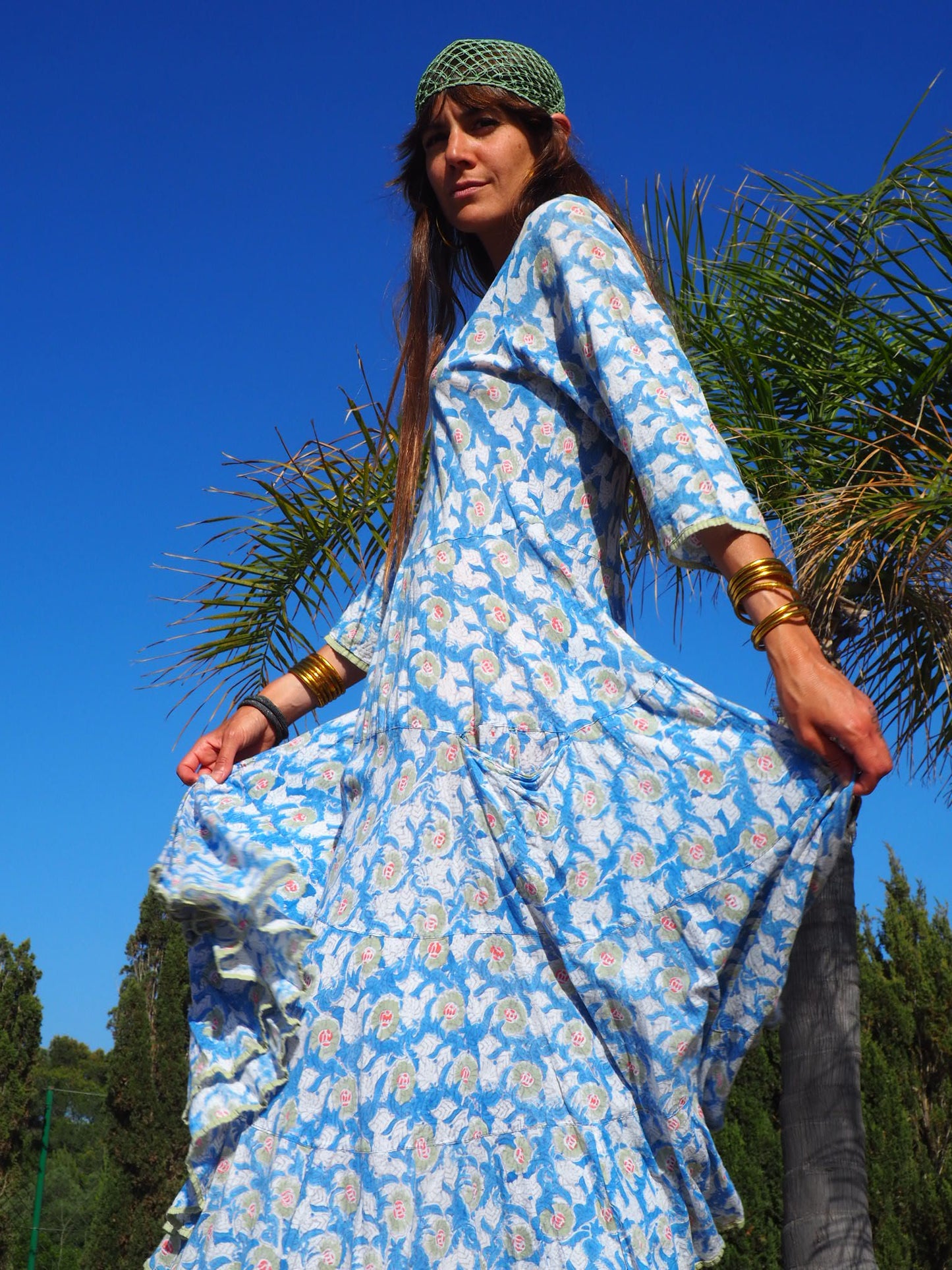 Cotton block printed indian dress