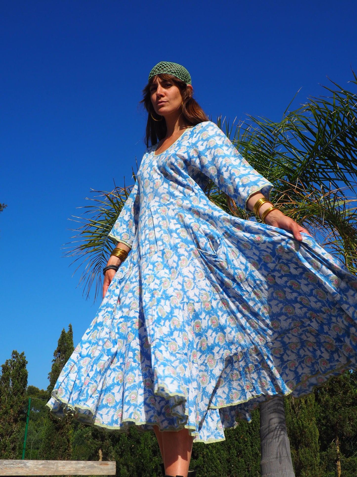 Cotton block printed indian dress