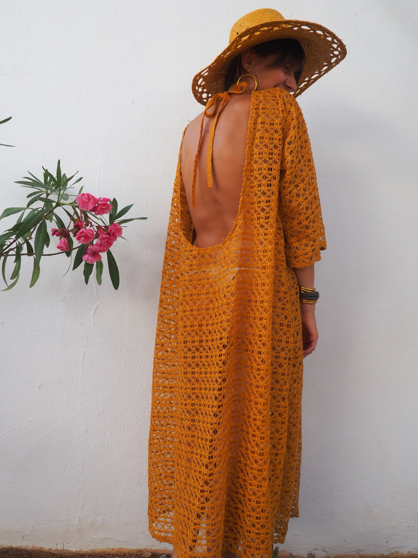 Vintage textiles up-cycled over side dress by Vagabond Ibiza
