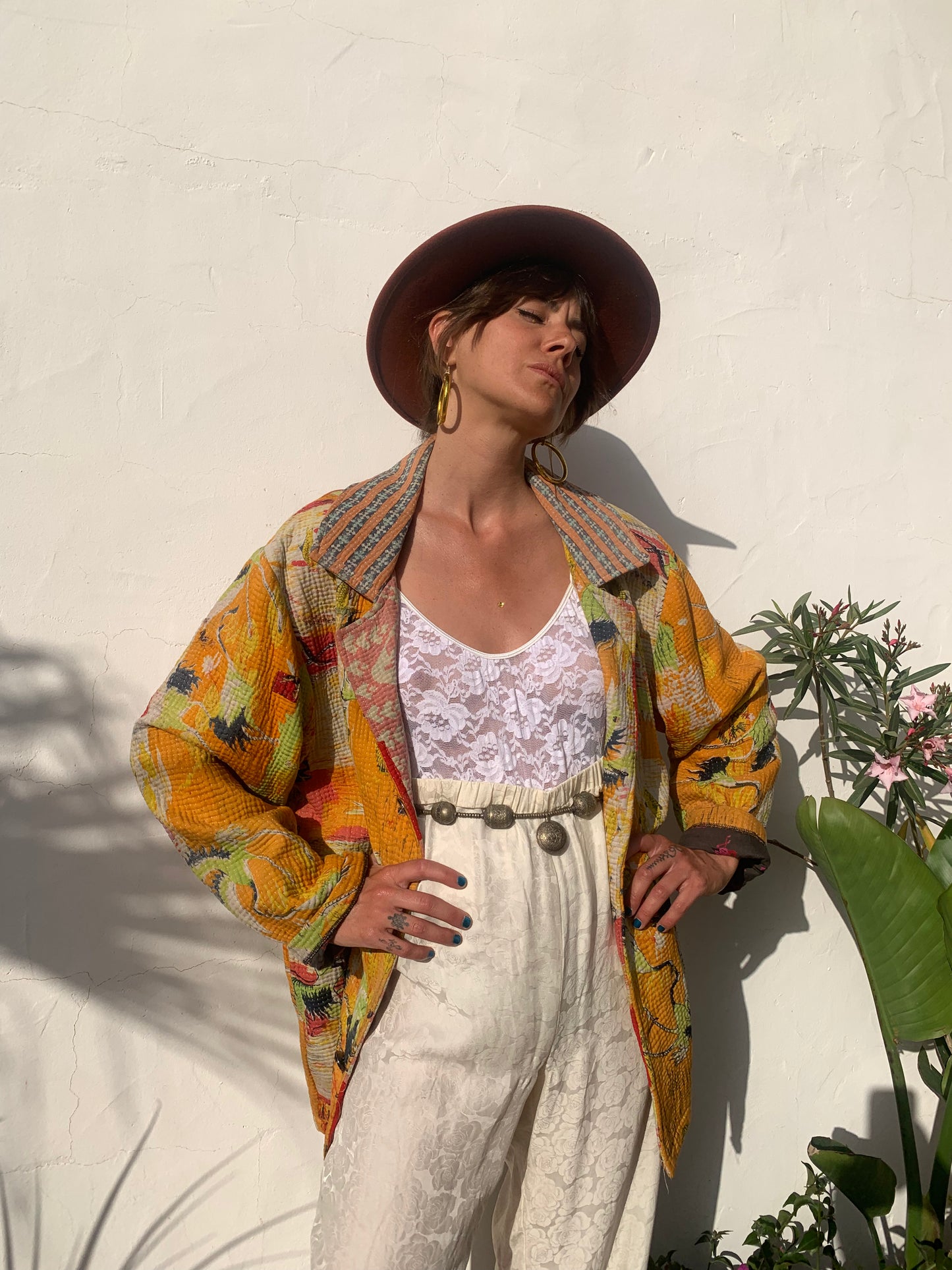colourful waistcoat, Vintage Crochet Jacket, up cycled jacket , handmade jacket, striped jacket , vintage jacket, 1970s jacket , long waistcoat, slow fashion , sustainable fashion, vintage shop, ibiza vintage shop, ibiza style, bohemian jacket, boho jacket, colourful jacket, festival jacket, hippie style, 70s clothing, original vintage, recycled fashion brand, sustainable fashion brand, slow fashion brand, rainbow fashion, knitted jacket, woven jacket, winter jacket, crochet jumper, vintage fashion,