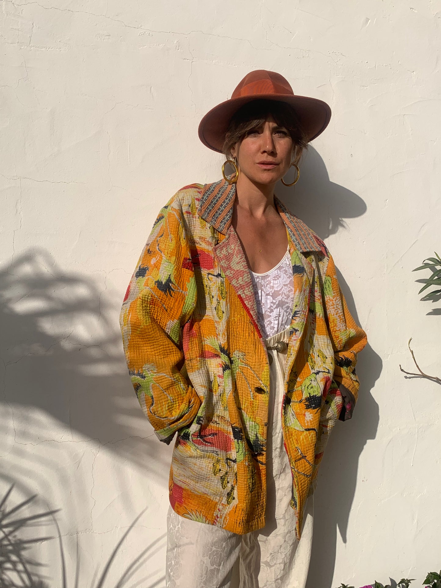 colourful waistcoat, Vintage Crochet Jacket, up cycled jacket , handmade jacket, striped jacket , vintage jacket, 1970s jacket , long waistcoat, slow fashion , sustainable fashion, vintage shop, ibiza vintage shop, ibiza style, bohemian jacket, boho jacket, colourful jacket, festival jacket, hippie style, 70s clothing, original vintage, recycled fashion brand, sustainable fashion brand, slow fashion brand, rainbow fashion, knitted jacket, woven jacket, winter jacket, crochet jumper, vintage fashion,