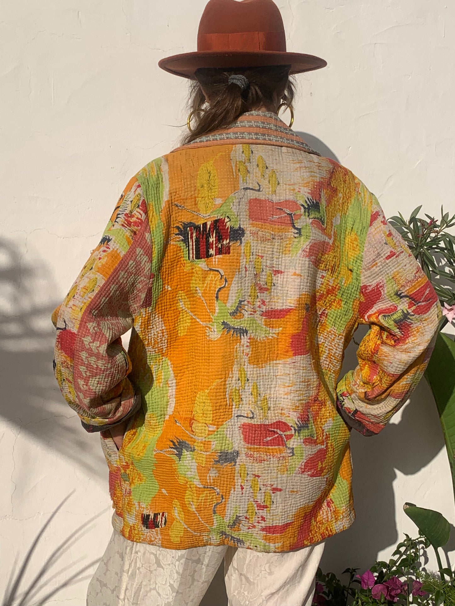 colourful waistcoat, Vintage Crochet Jacket, up cycled jacket , handmade jacket, striped jacket , vintage jacket, 1970s jacket , long waistcoat, slow fashion , sustainable fashion, vintage shop, ibiza vintage shop, ibiza style, bohemian jacket, boho jacket, colourful jacket, festival jacket, hippie style, 70s clothing, original vintage, recycled fashion brand, sustainable fashion brand, slow fashion brand, rainbow fashion, knitted jacket, woven jacket, winter jacket, crochet jumper, vintage fashion,