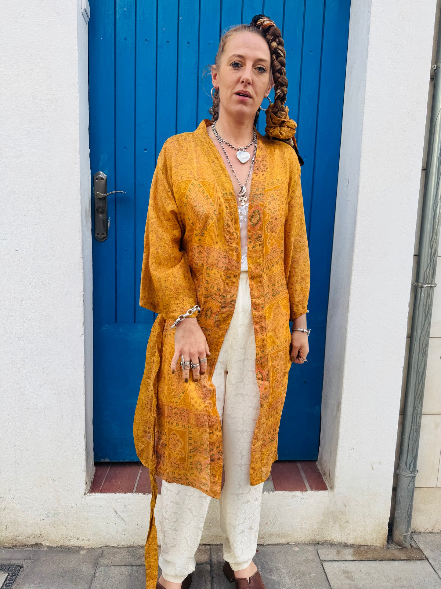 Kardash Kimono Medium – Up-cycled Vintage Sari Kimono