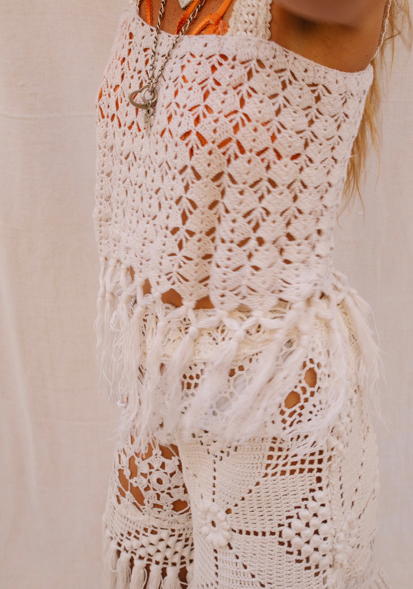 Handmade Up-cycled Crochet Tassel Top by Vagabond Ibiza