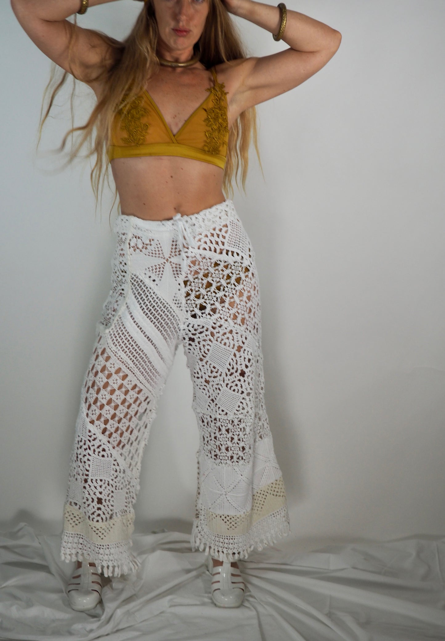 Introducing the *Handmade Patchwork Crochet Pants* by Vagabond Ibiza