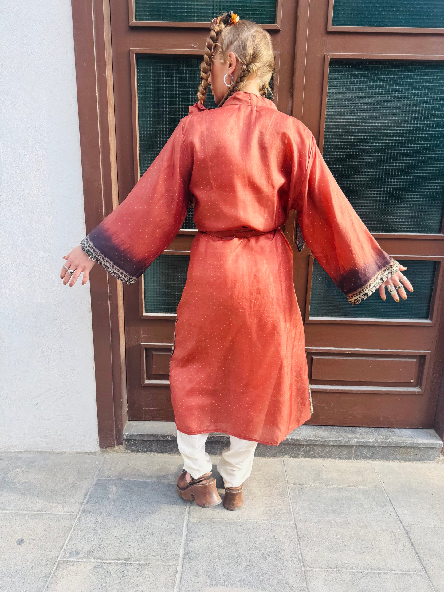 Kardash Kimono Long – Up-cycled Vintage Sari Kimono