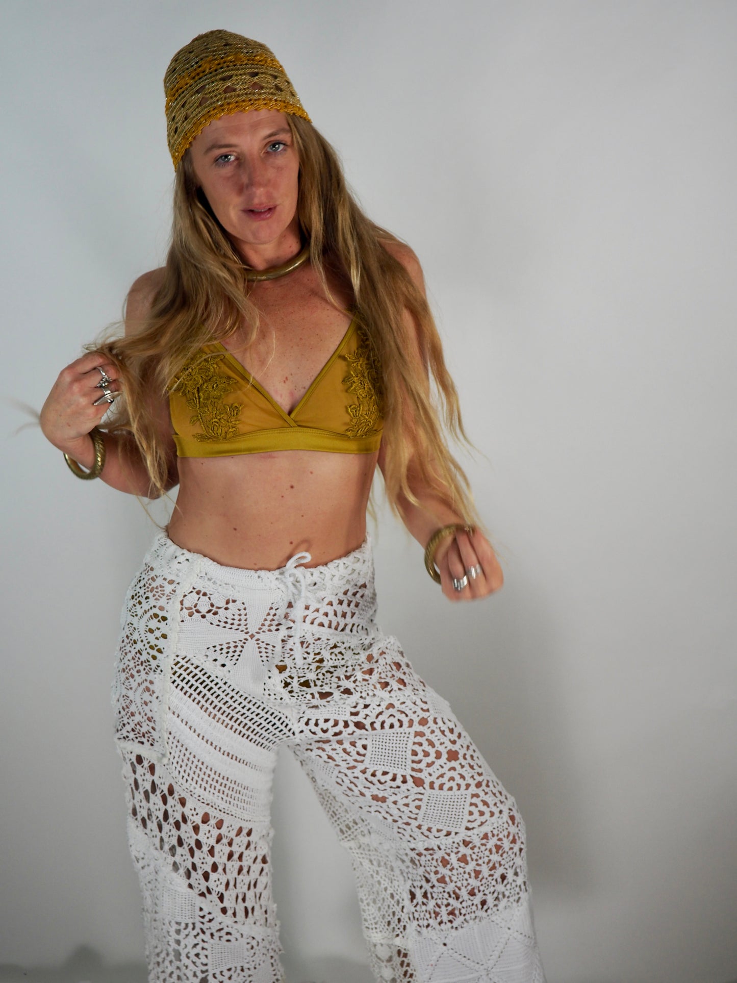 Introducing the *Handmade Patchwork Crochet Pants* by Vagabond Ibiza
