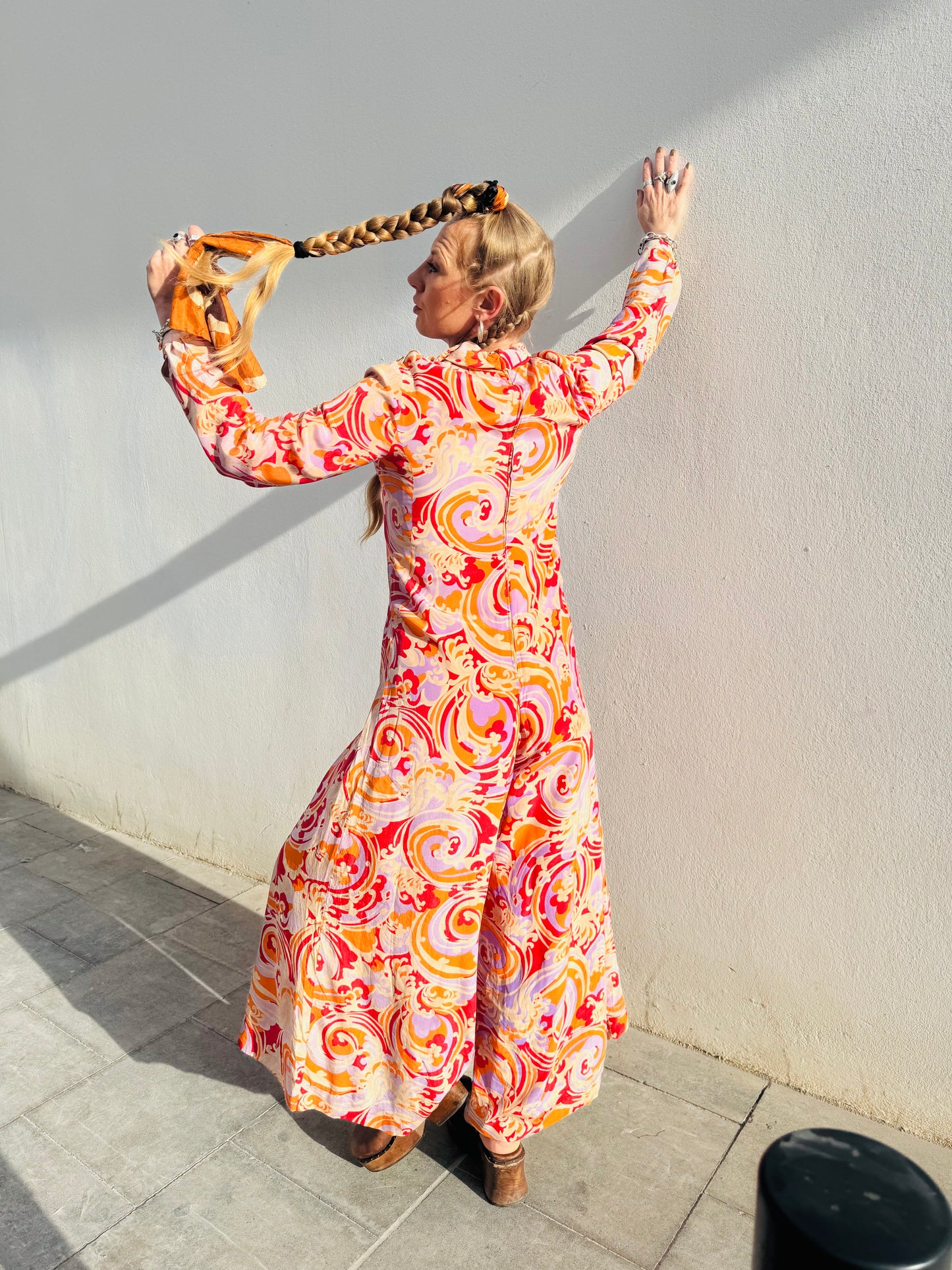 Vintage 1960s/1970s Pure Silk Jumpsuit – Hand-Stitched, Lined, One-of-a-Kind Rarity