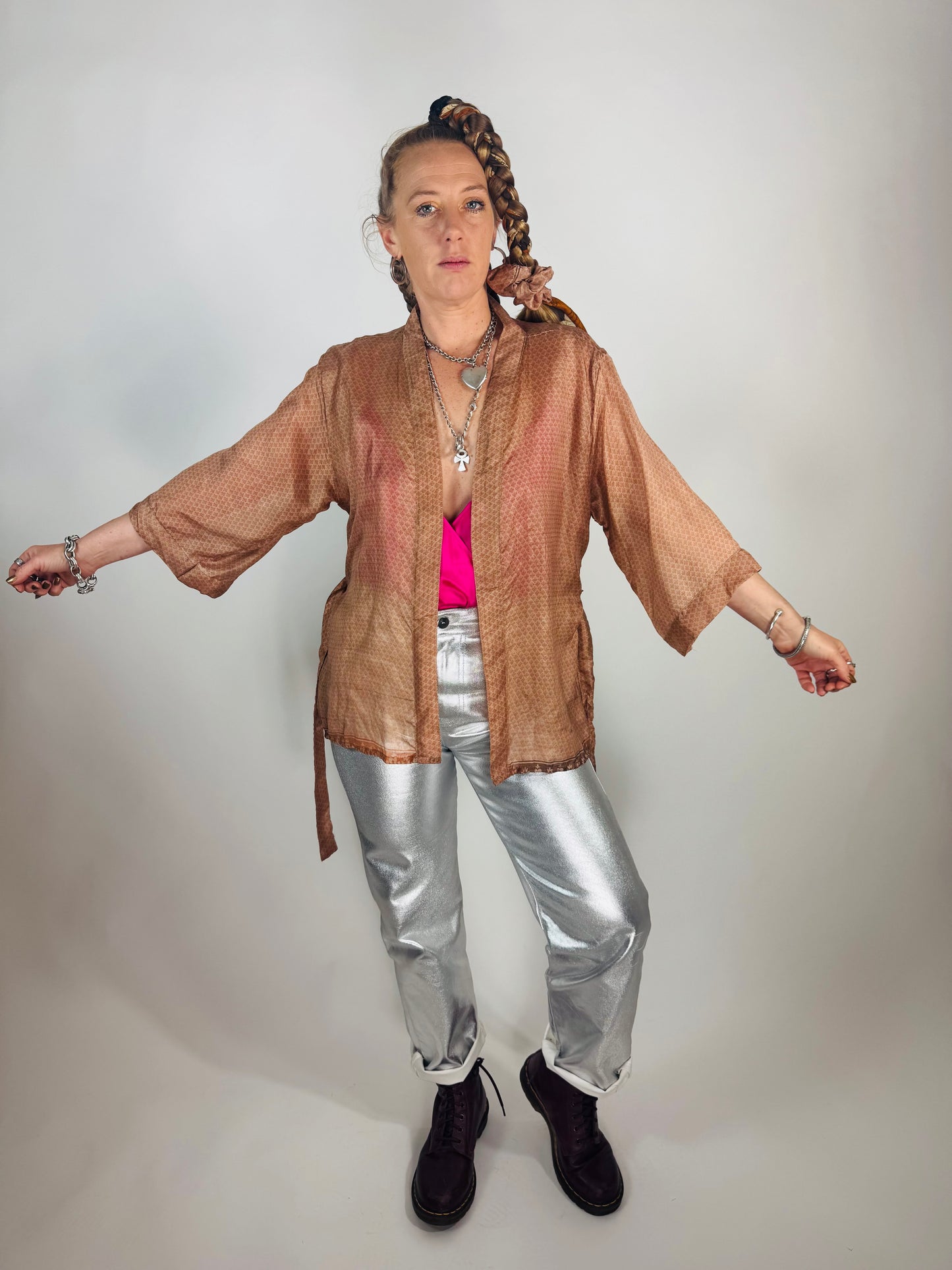 Kardash Kimono Short – Up-cycled Vintage Sari Kimono