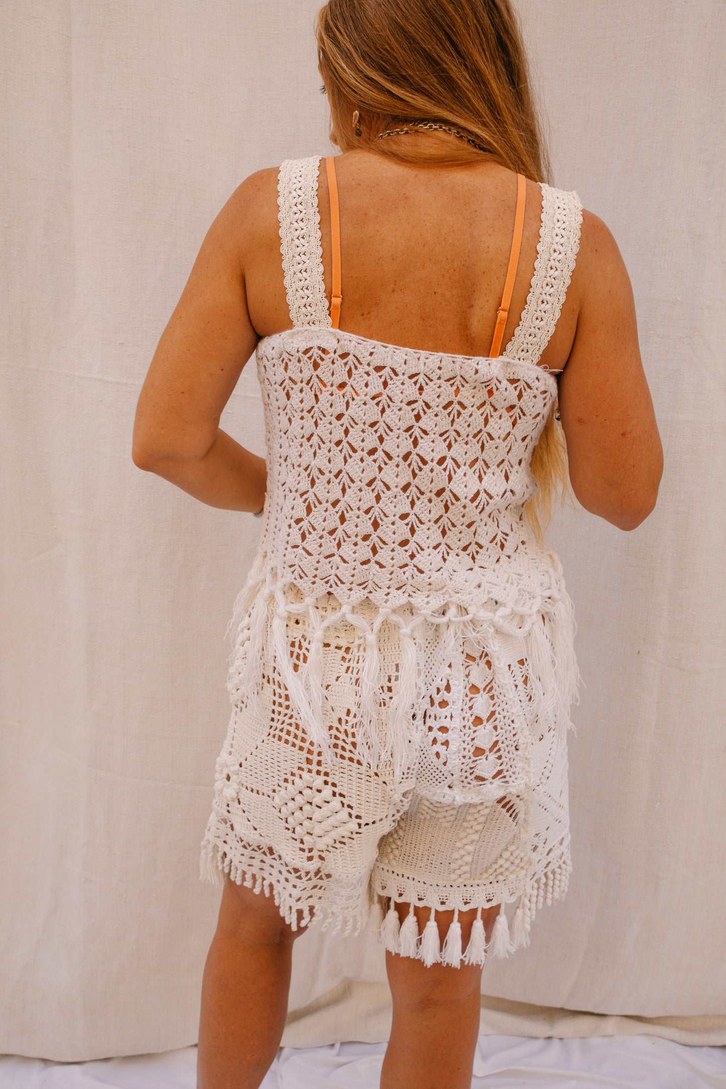 Handmade Up-cycled Crochet Tassel Top by Vagabond Ibiza