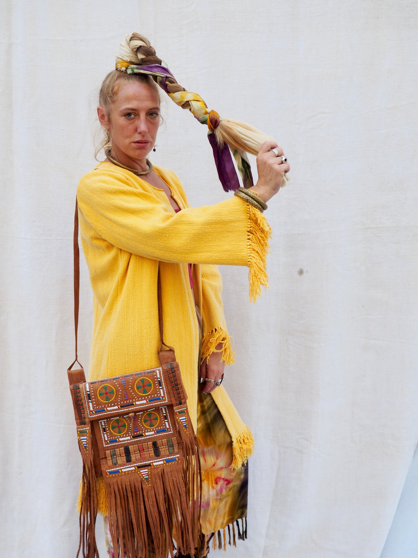 Vintage 1970s Leather Bag with Embroidery & Tassels – Bohemian Collector’s Item