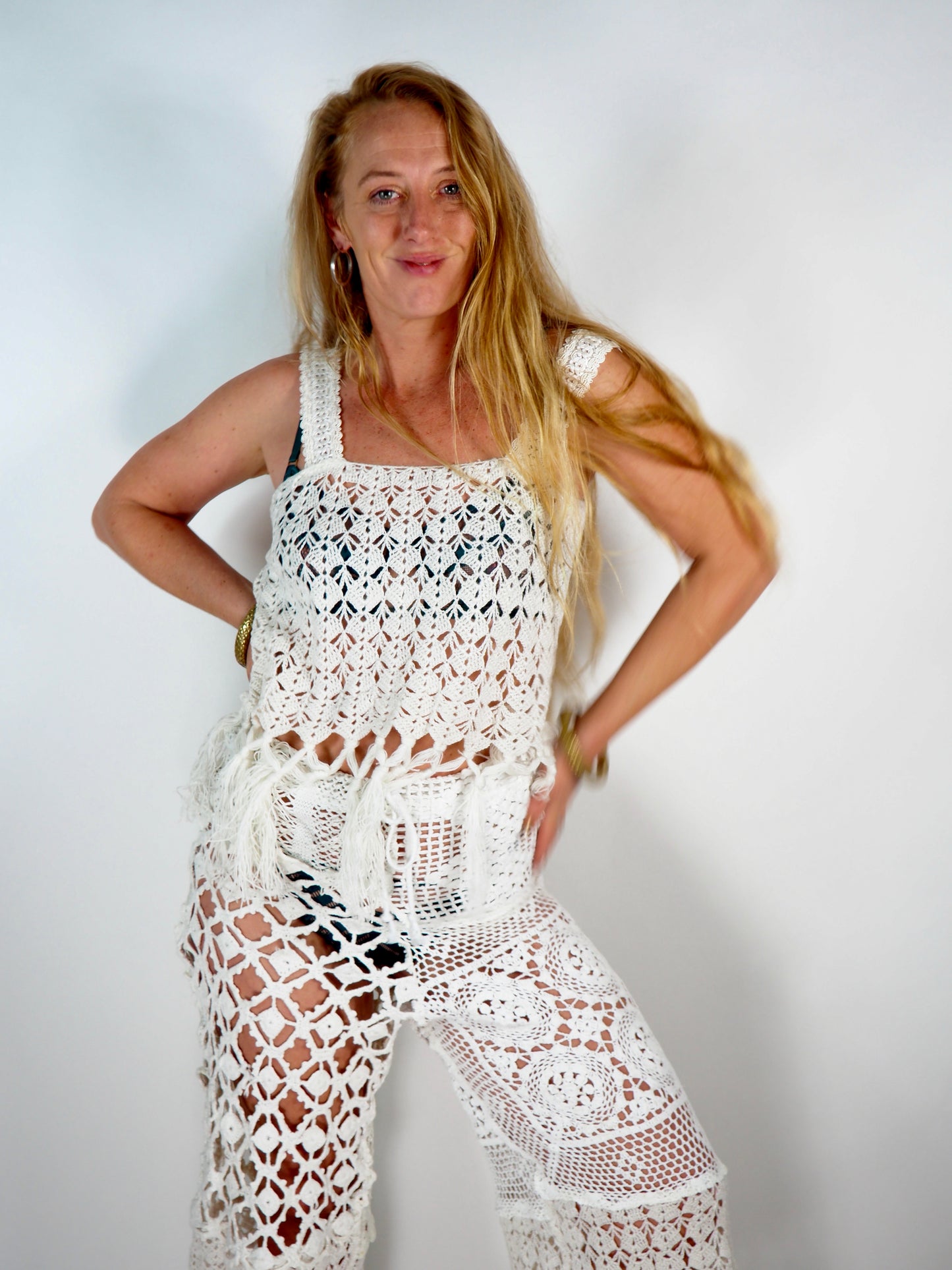 Upcycled Vintage Patchwork Crochet Pants* by Vagabond Ibiza