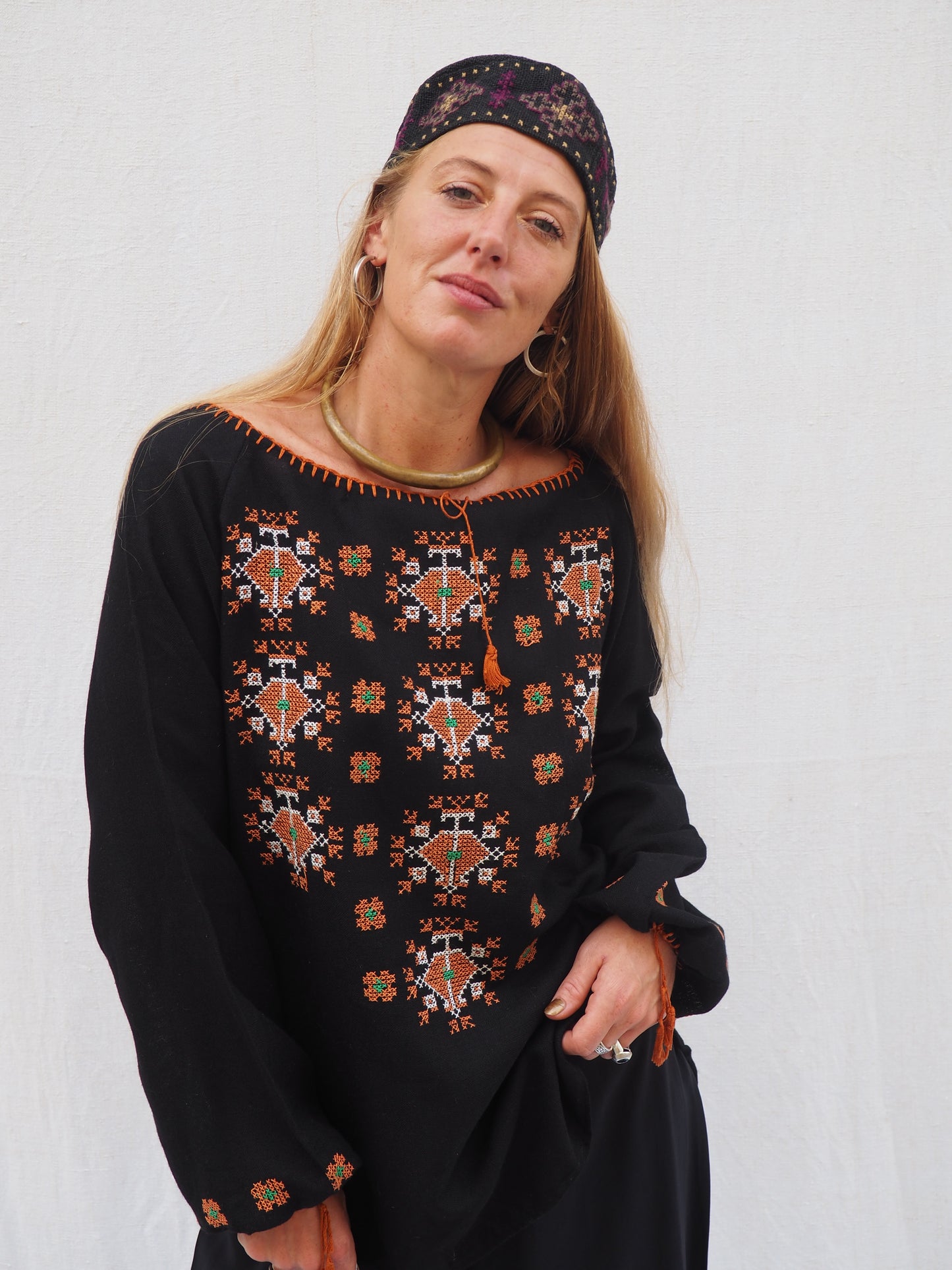 Vintage 1970s Embroidered Peasant Blouse