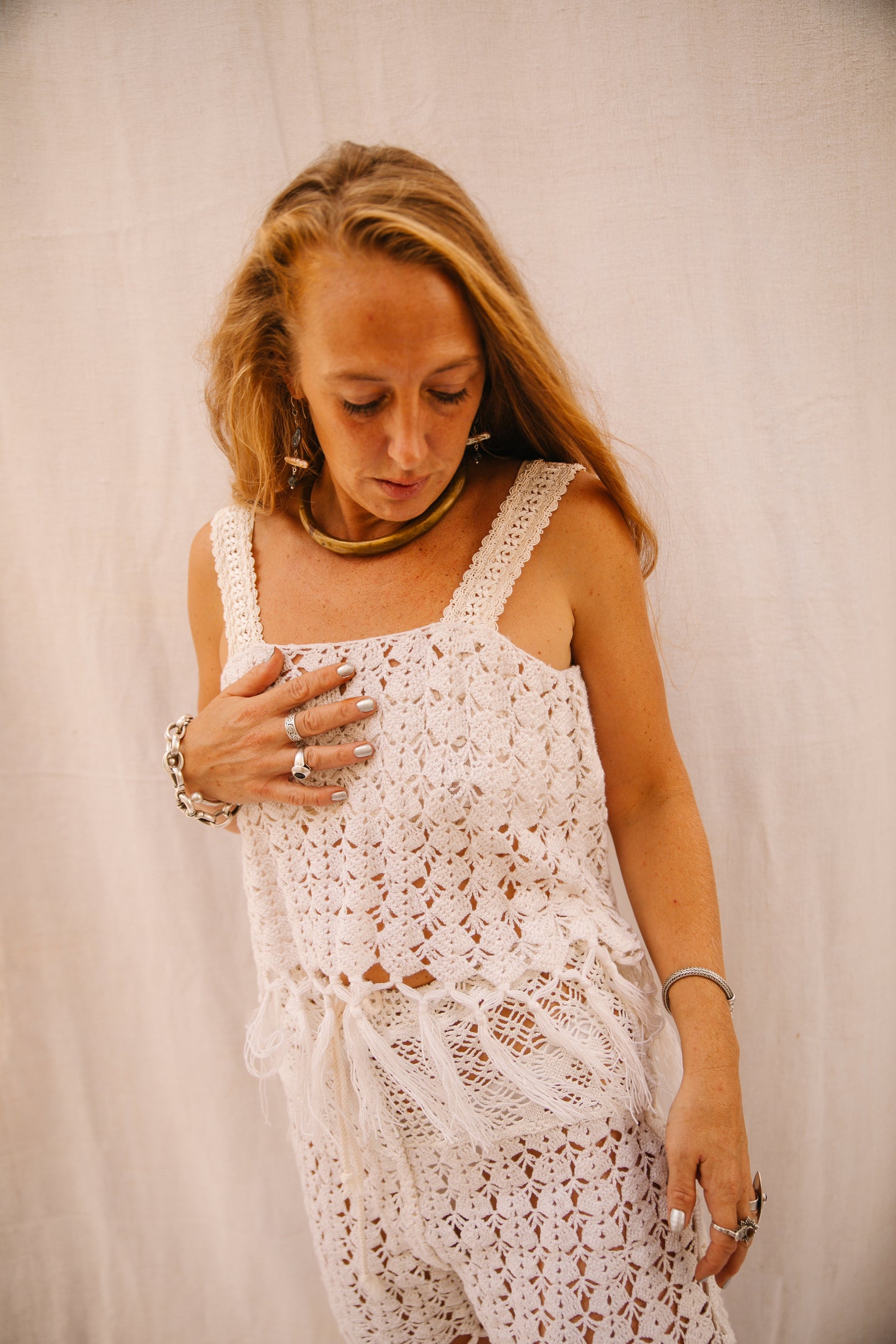 Up-cycled Vintage Crochet Tassel Top – Handmade by Vagabond Ibiza
